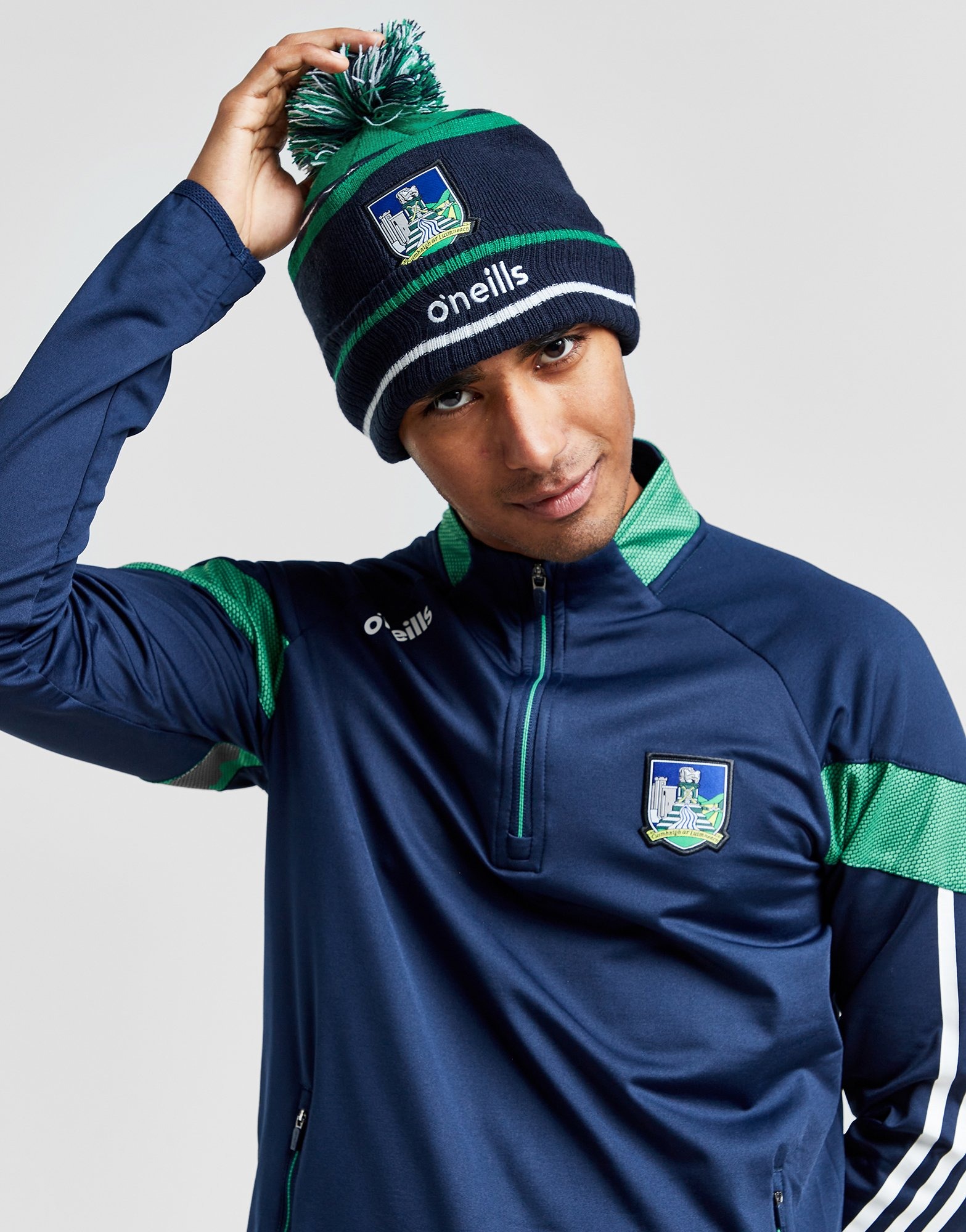 Blue O'Neills Limerick GAA Rockway Bobble Hat JD Sports Ireland