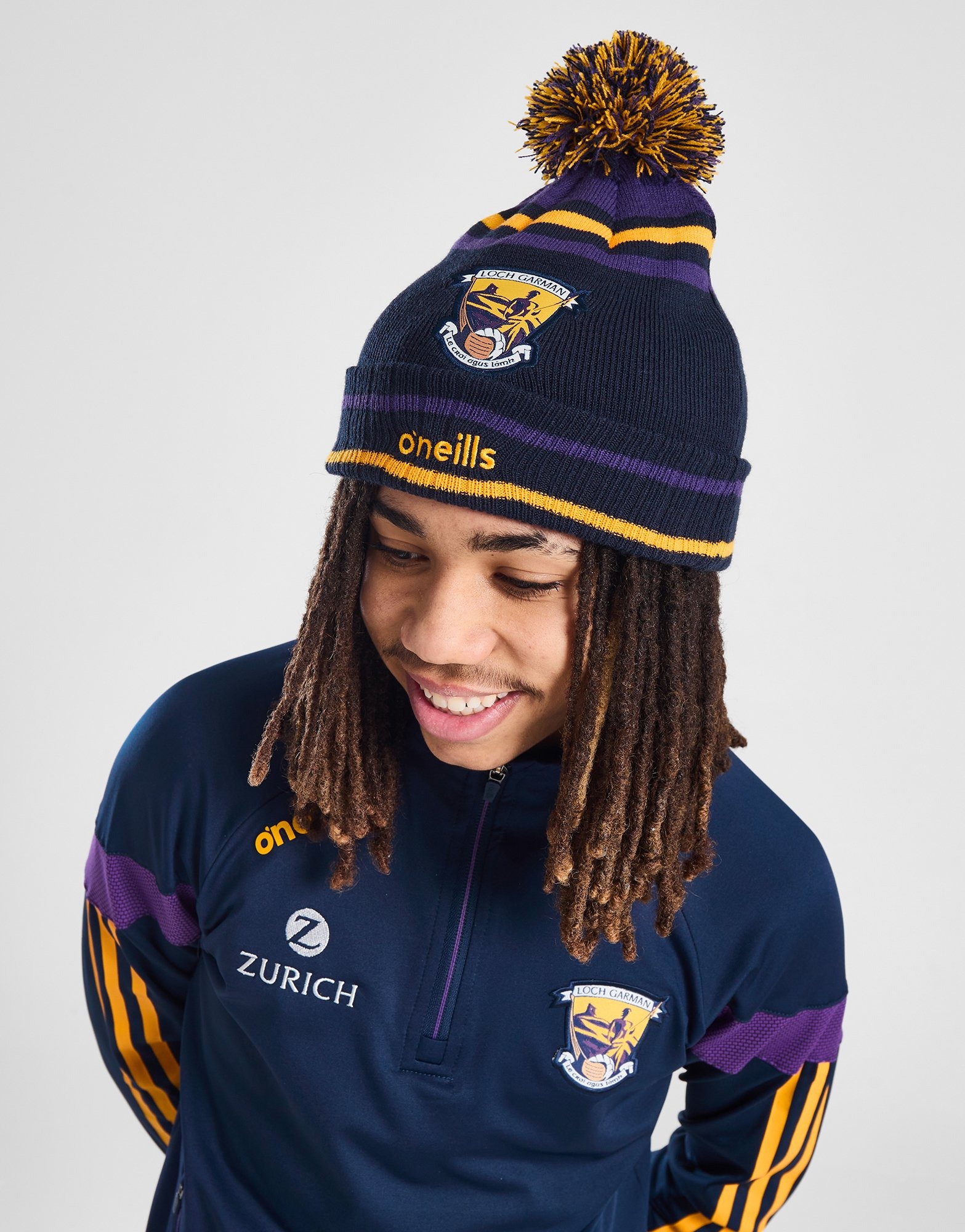 Blue O'Neills Wexford GAA Rockway Bobble Hat Junior JD Sports Ireland