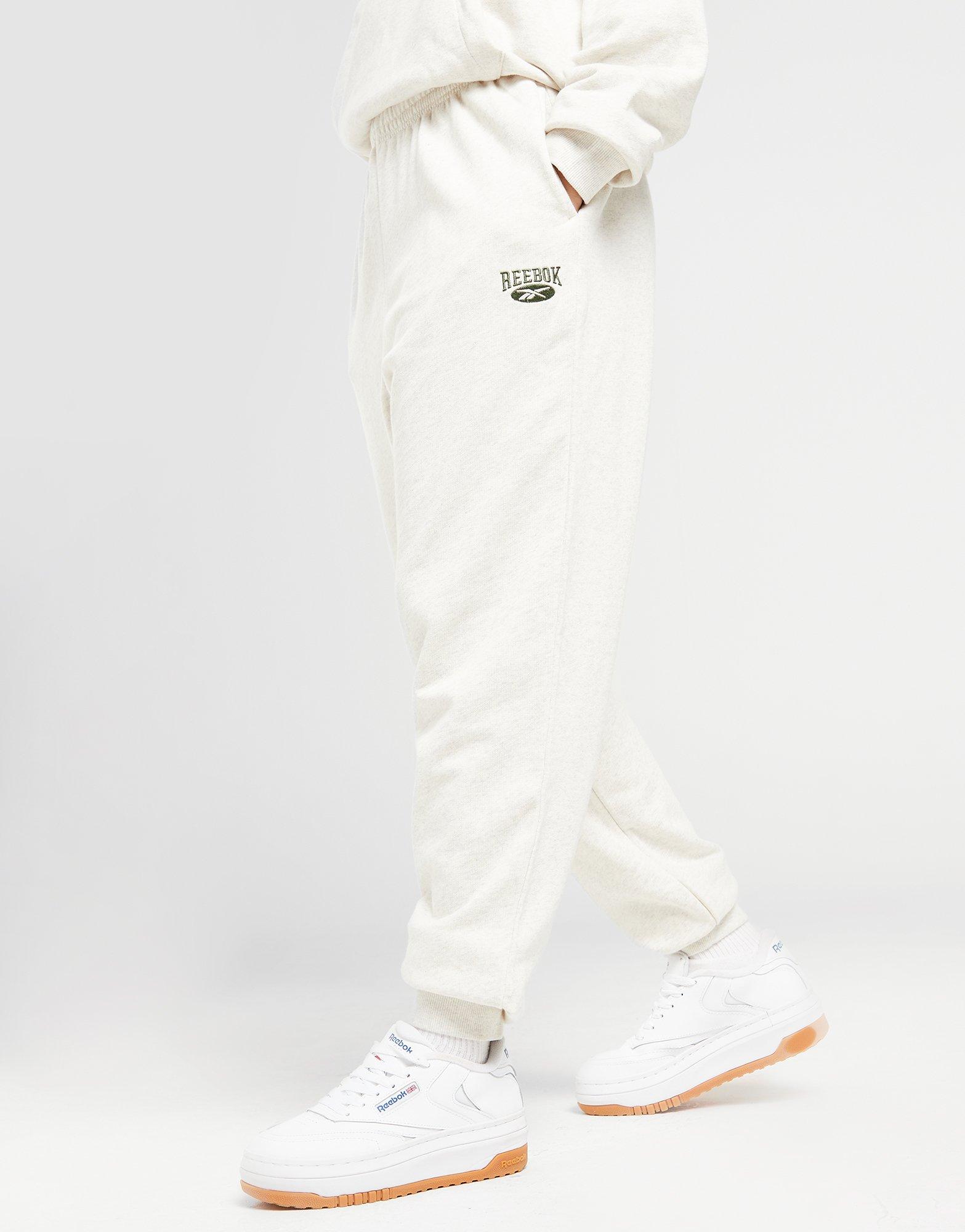 White reebok joggers sale