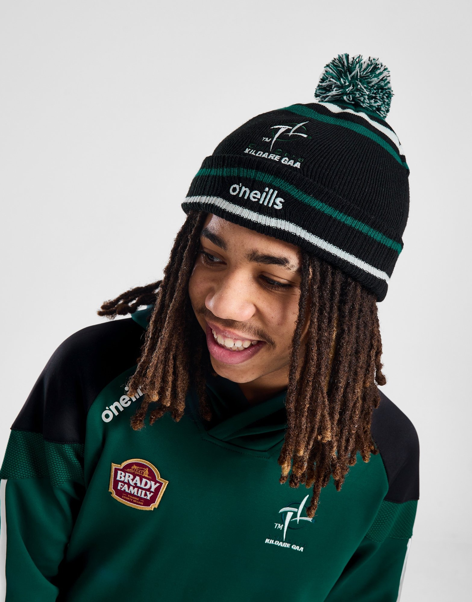 Black O'Neills Kildare GAA Rockway Bobble Hat Junior JD Sports Ireland