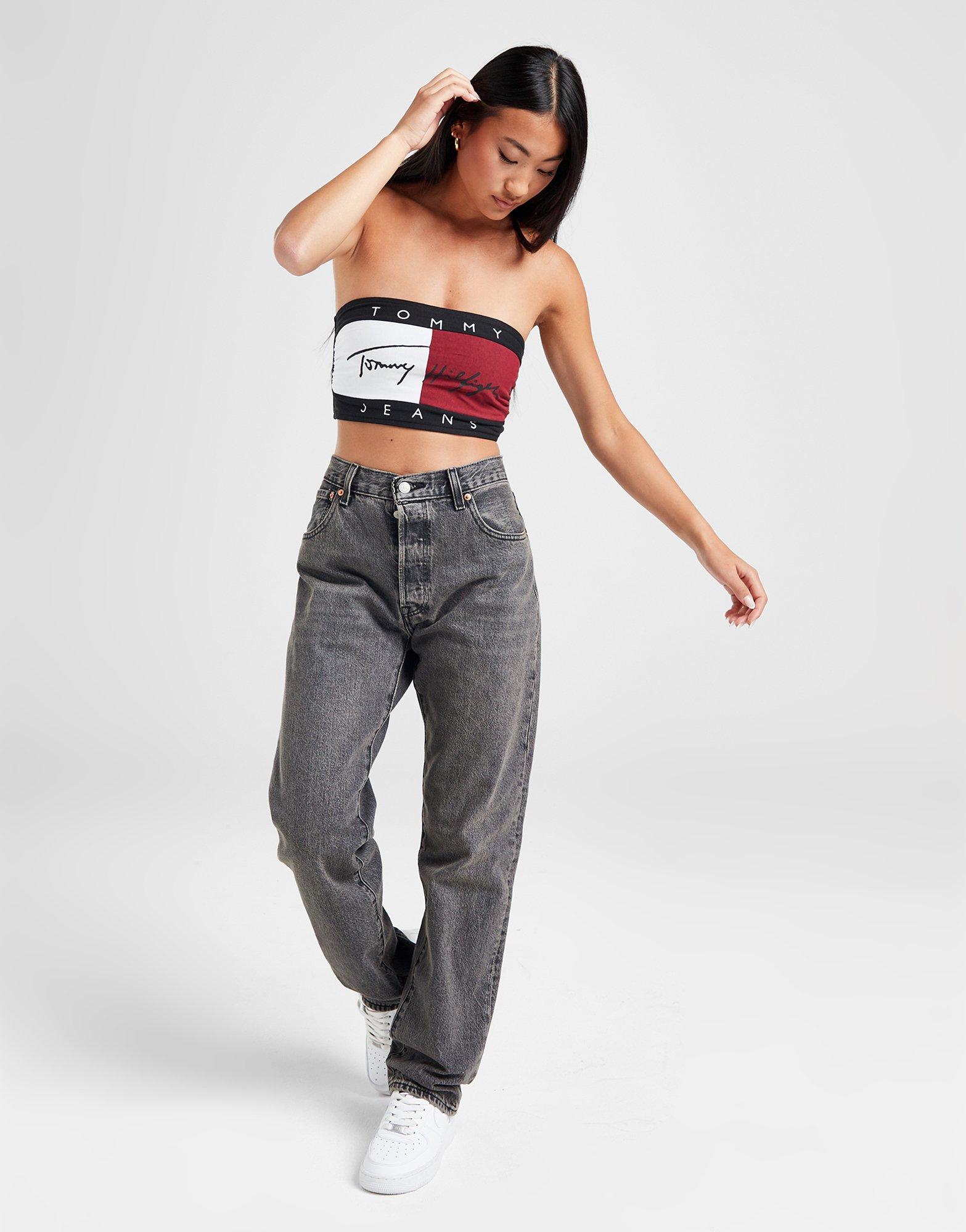 Black Tommy Jeans Heritage Bandeau Top - JD Sports NZ