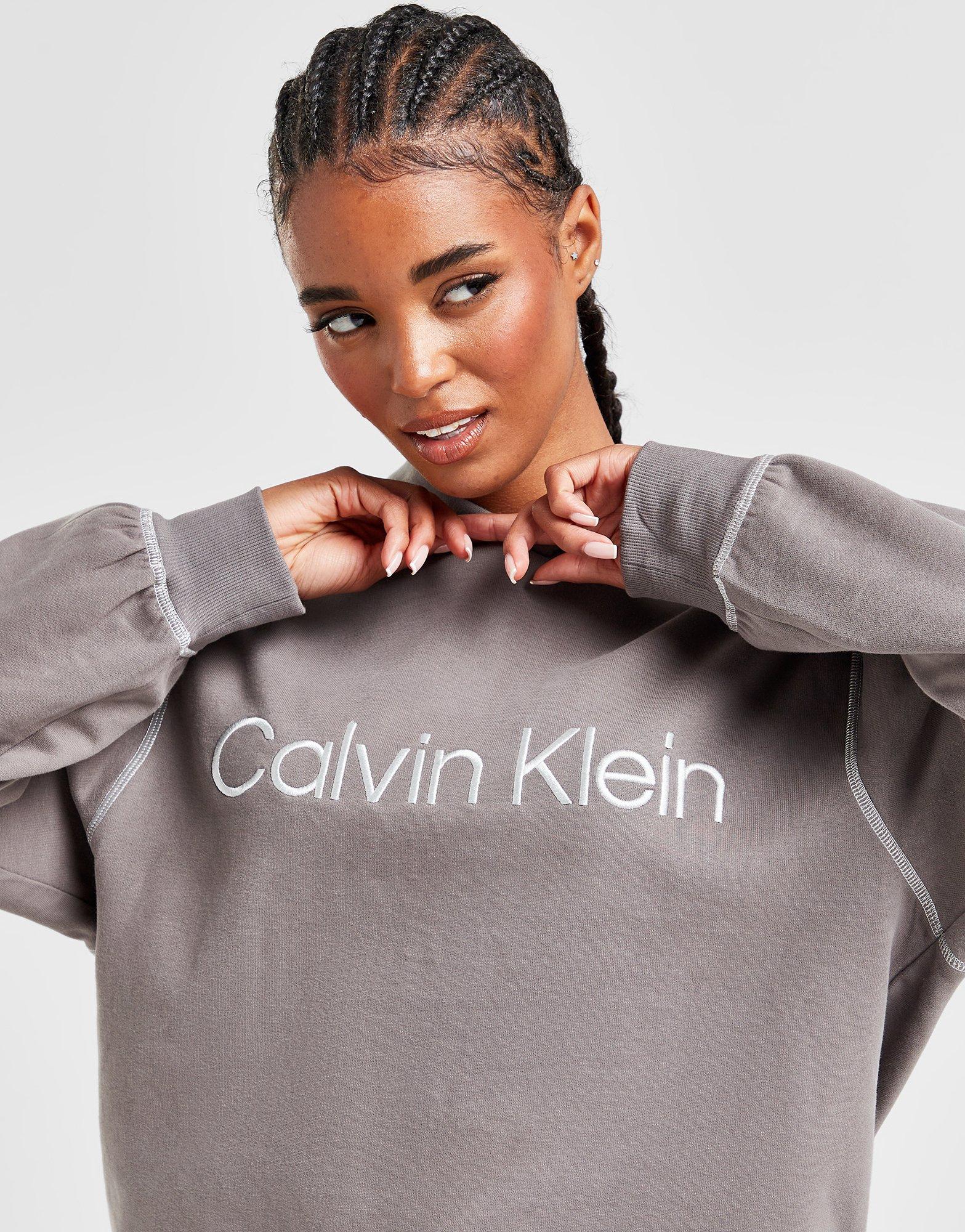 Grey calvin klein sweatshirt 2024 womens