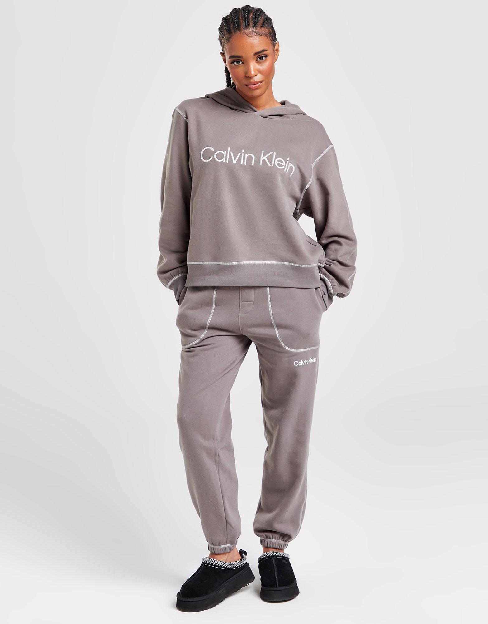 Calvin klein grey tracksuit hot sale