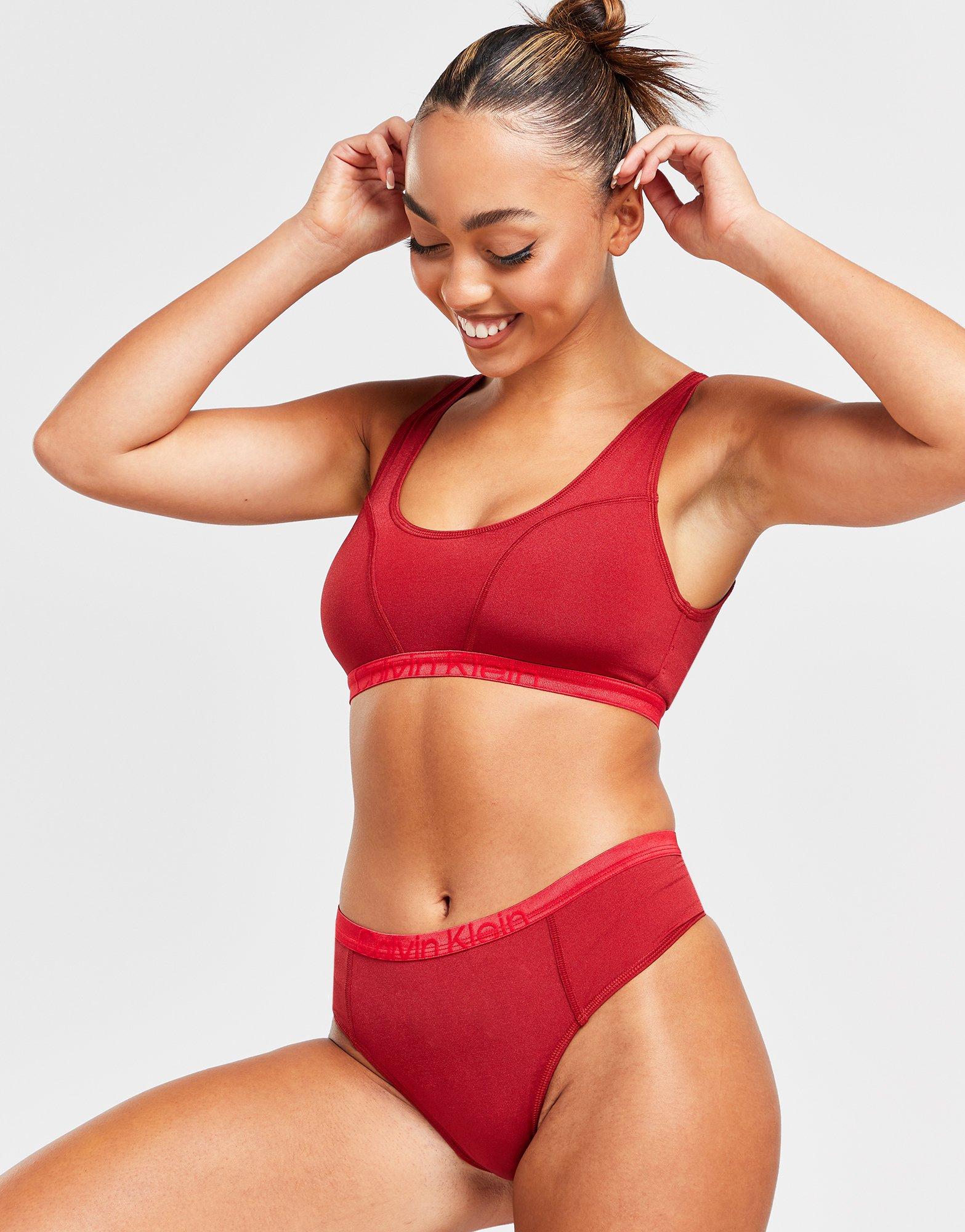 Red Calvin Klein Underwear Future Shift Bralette/Thong Set - JD Sports  Global