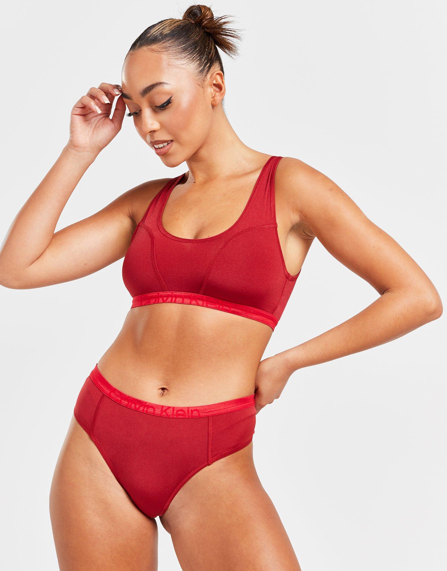 Red Calvin Klein Underwear Future Shift Bralette/Thong Set