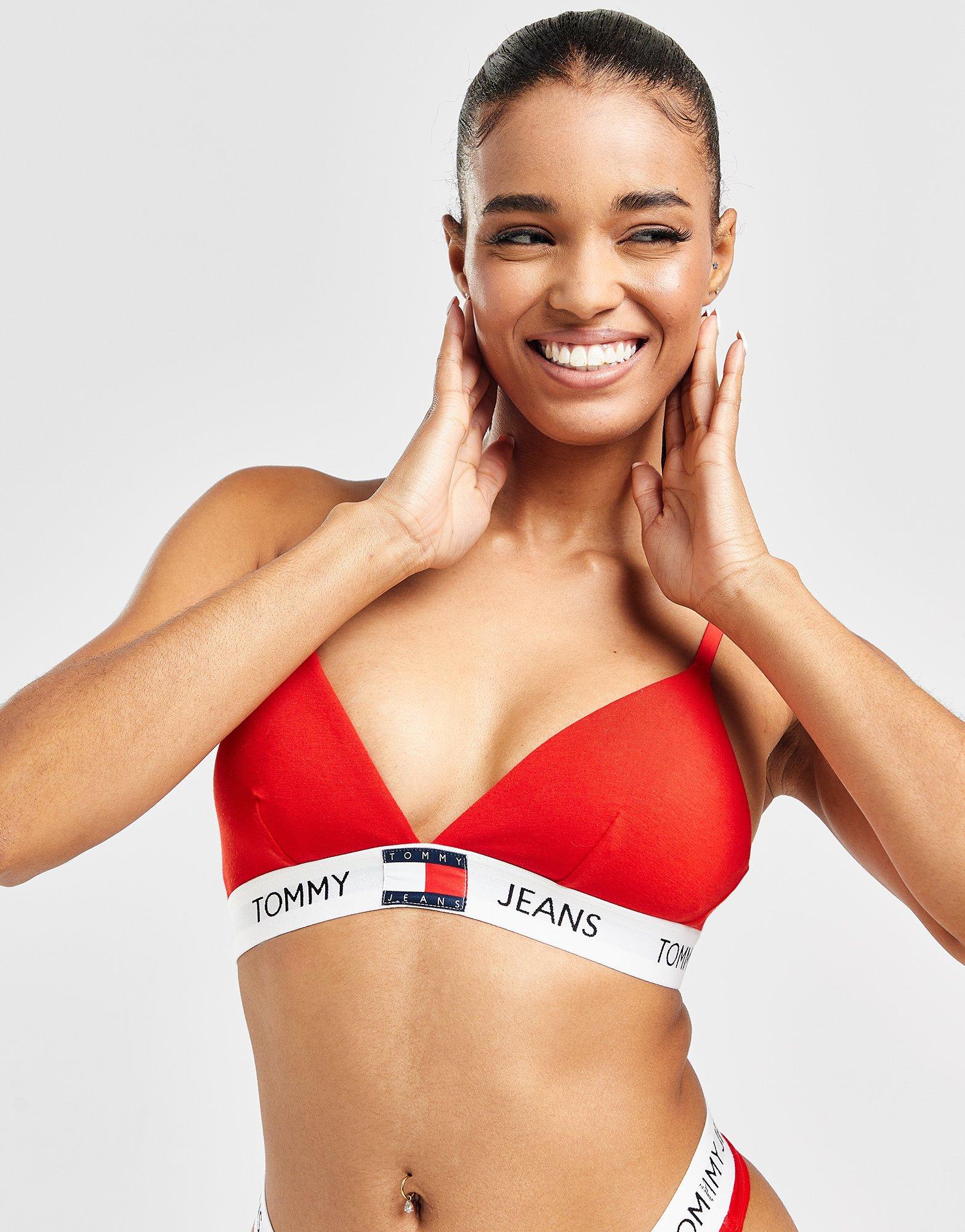 Red Tommy Jeans Heritage Triangle Bra - JD Sports Global