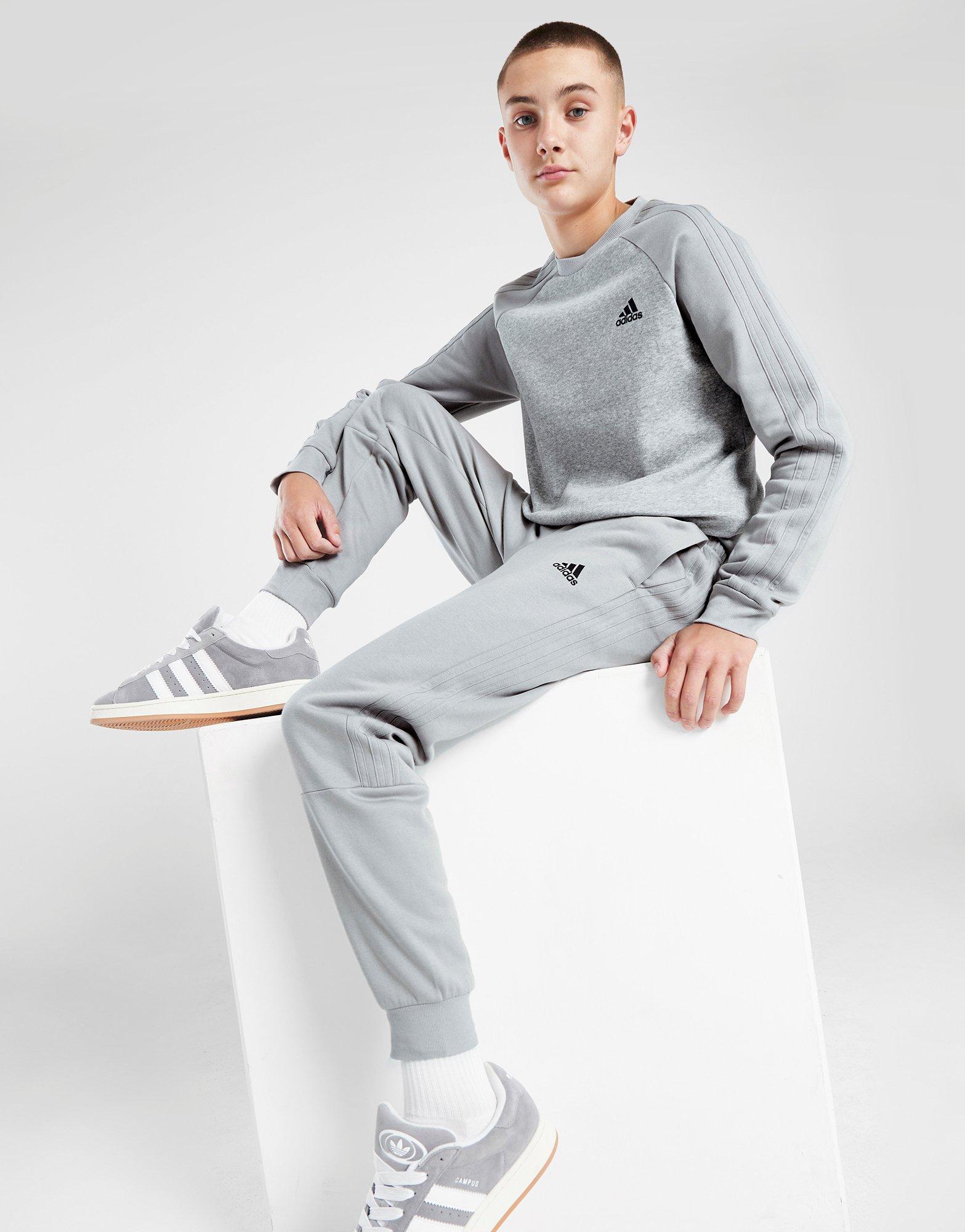 Grey adidas Badge Of Sport Contrast Crew Tracksuit Junior - JD