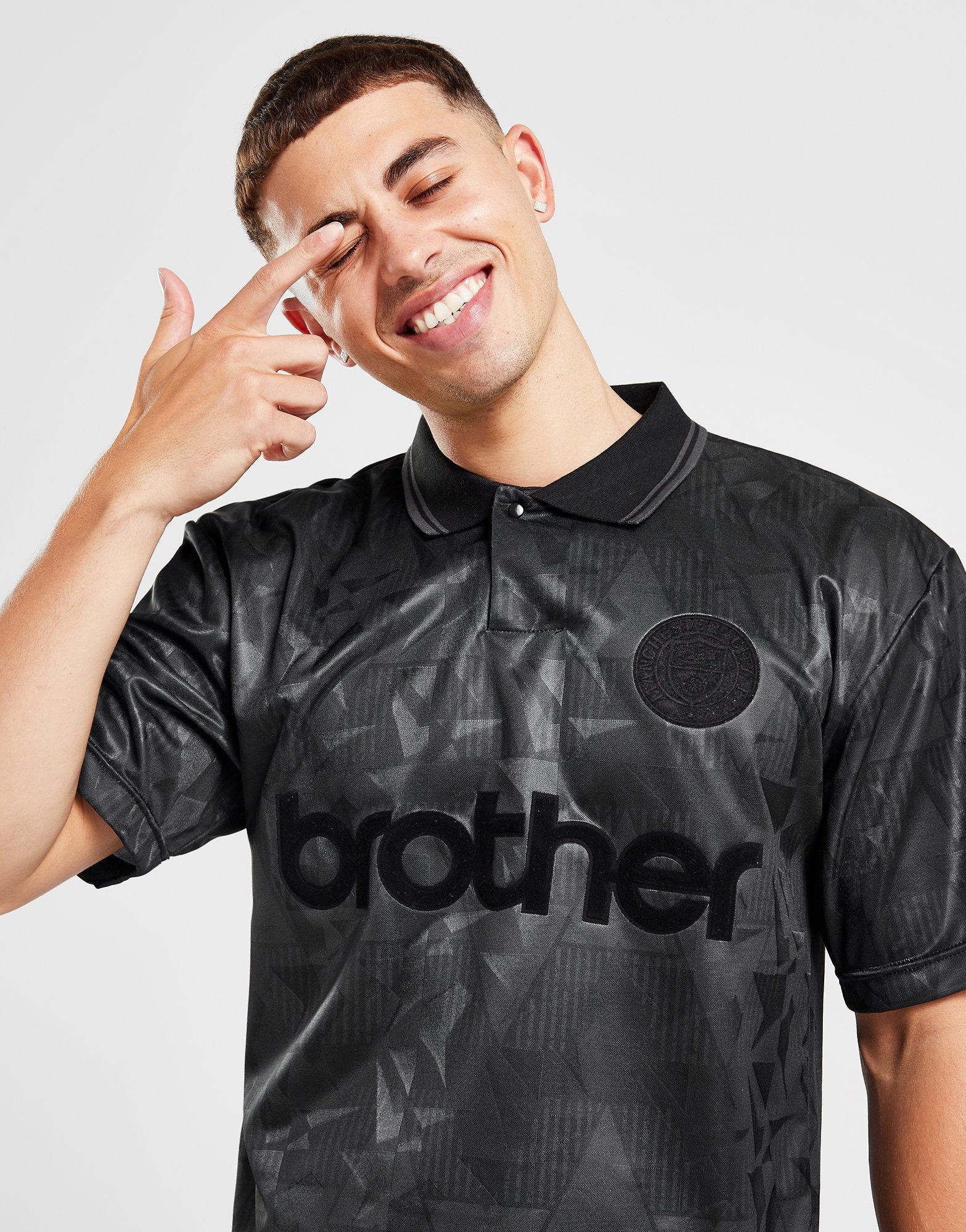 Black Score Draw Manchester City FC '90 Retro Blackout Shirt - JD