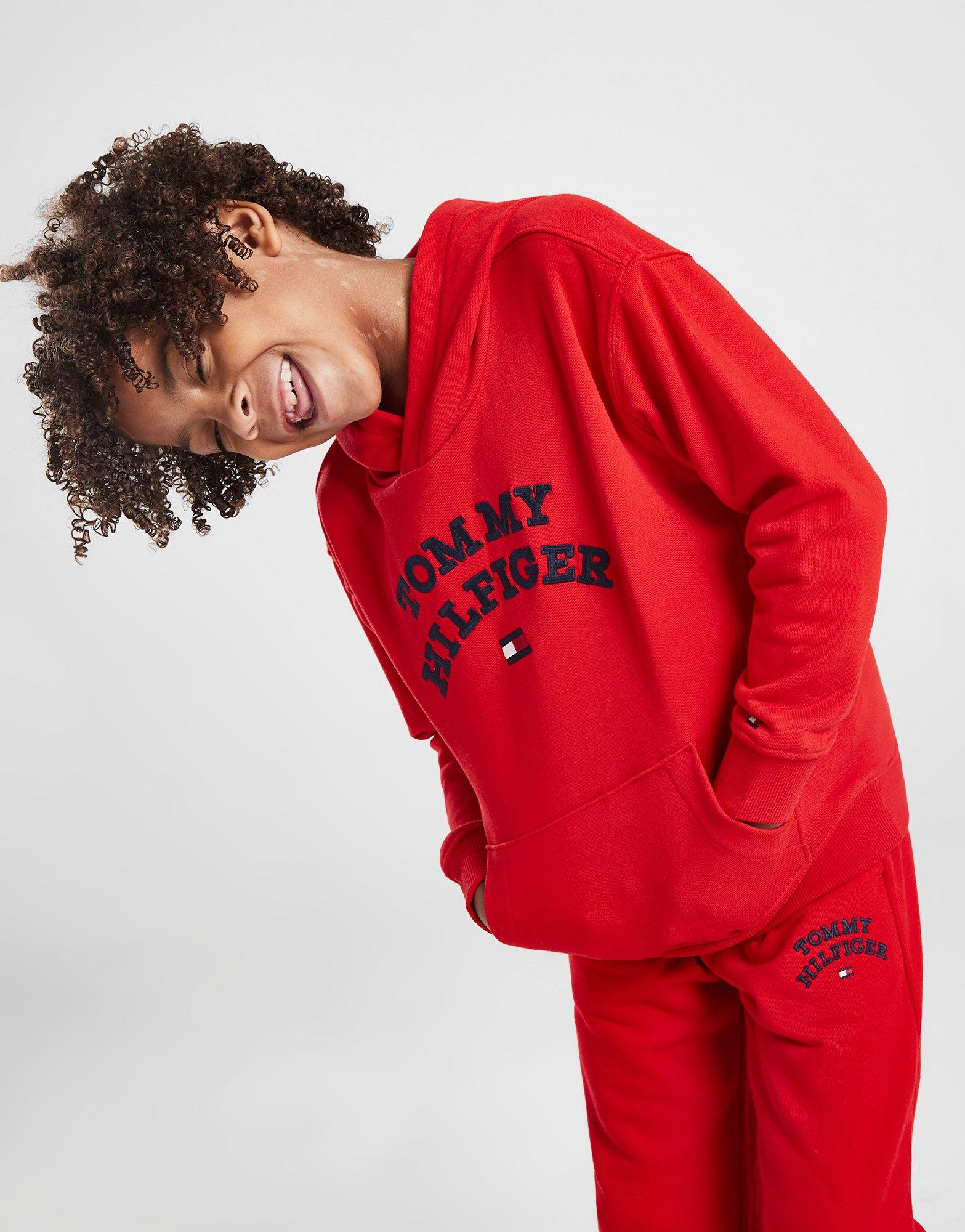 Red Tommy Hilfiger Flag Logo Hoodie Children - JD Sports Global