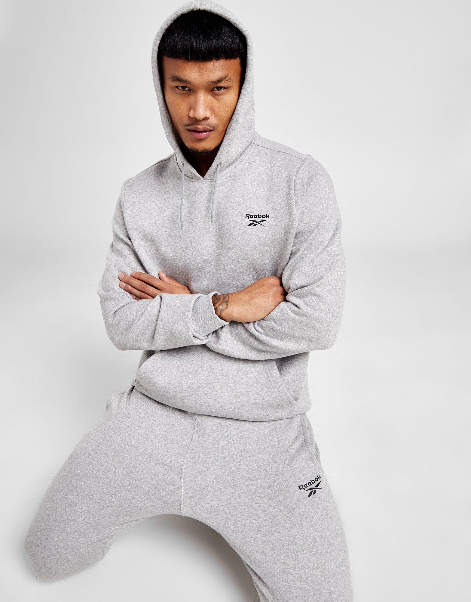 Sudadera Sin Capucha Hombre Reebok Identity Tape Crew Gris