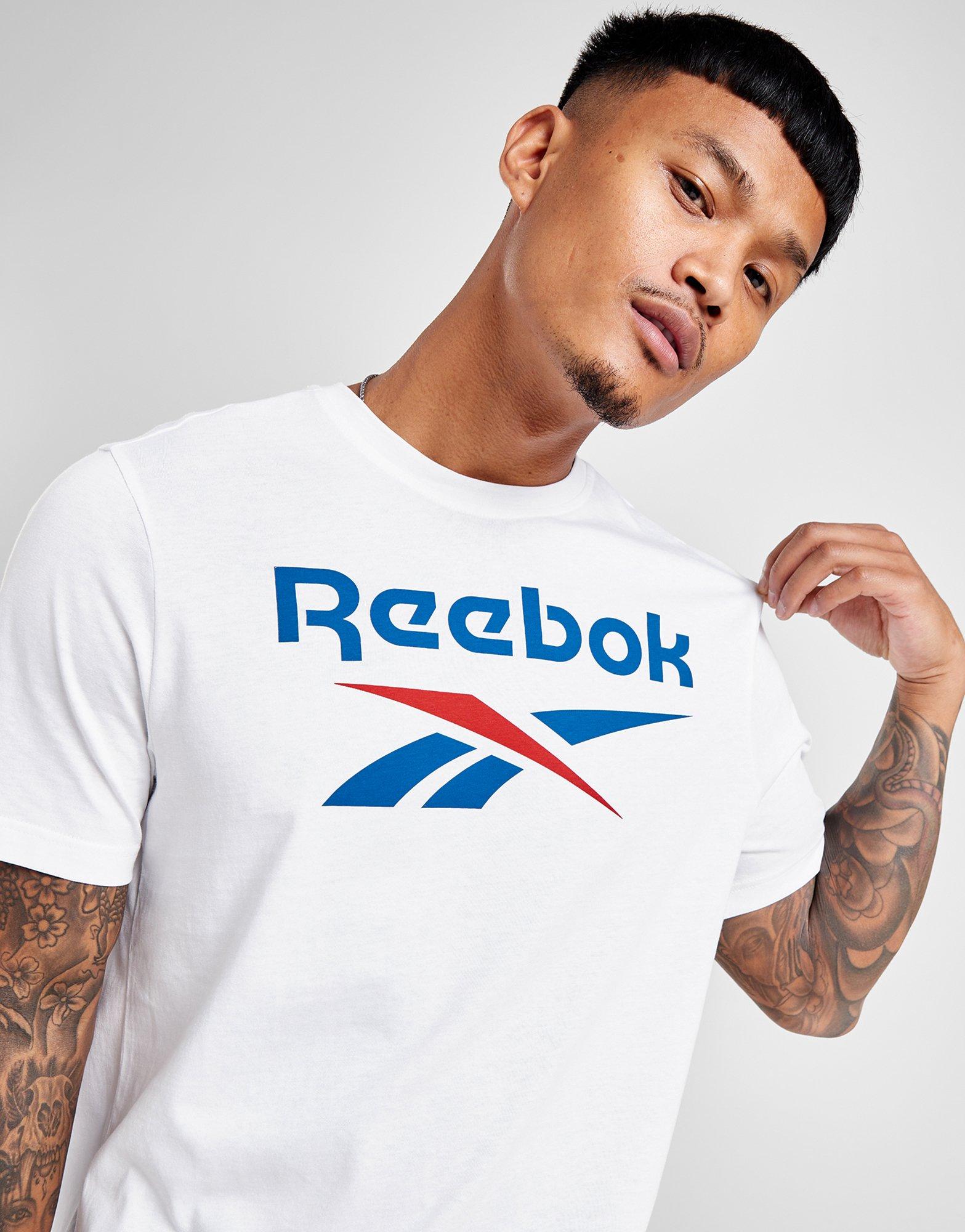 Reebok dri fit t shirt mens on sale white