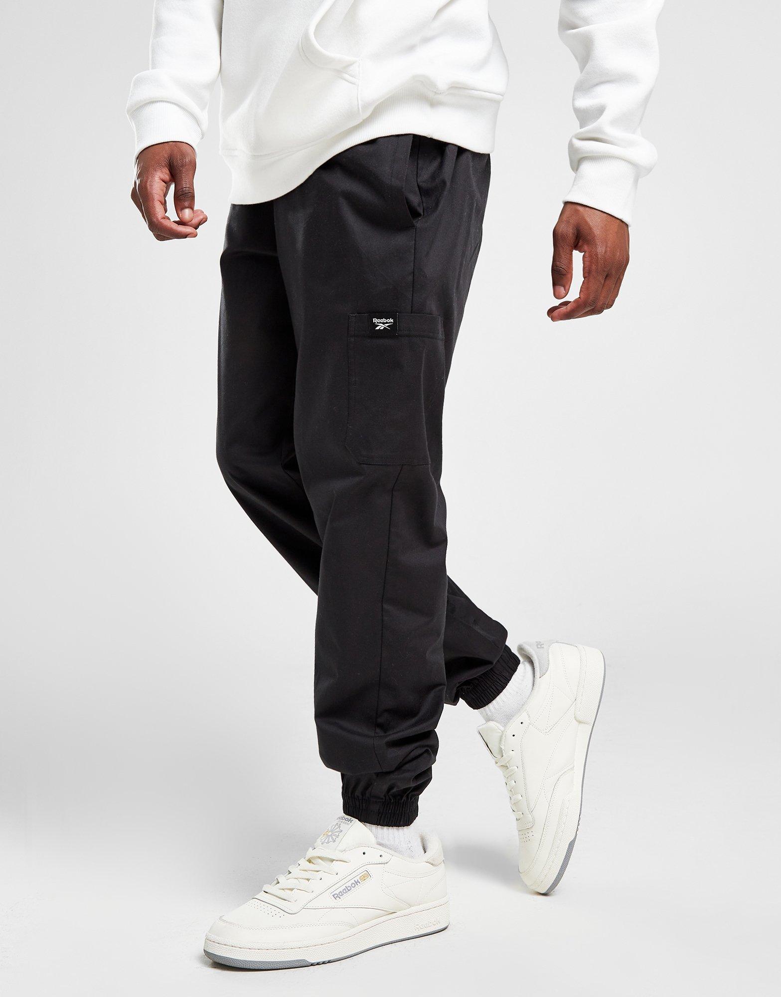 Reebok logo cargo pants in black