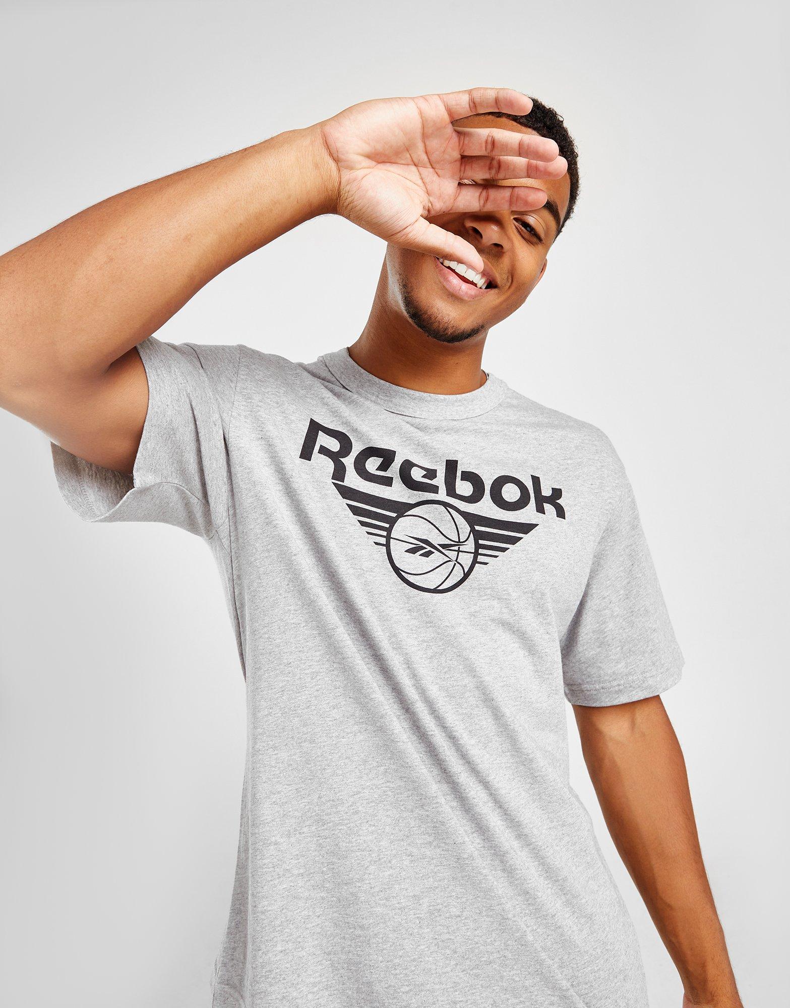 Grey Reebok Basketball Logo T-Shirt - JD Sports Global