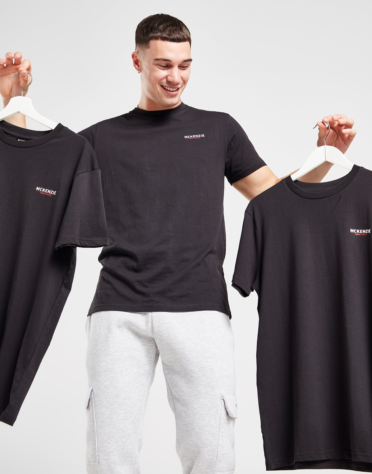 Black McKenzie 3Pack Essential Edge TShirts JD Sports NZ