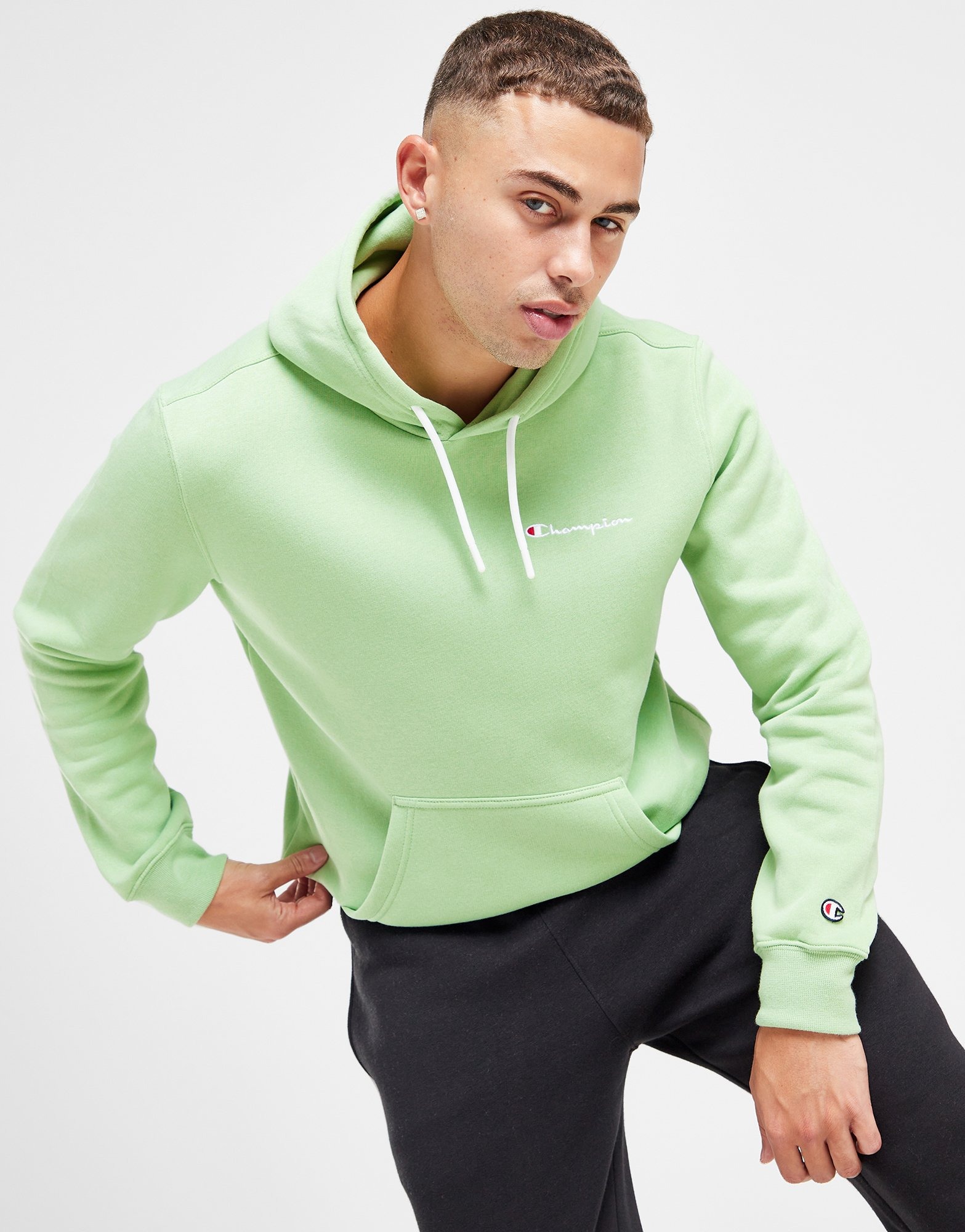 Champion Legacy Small Logo Overhead Hoodie in Verde JD Sports
