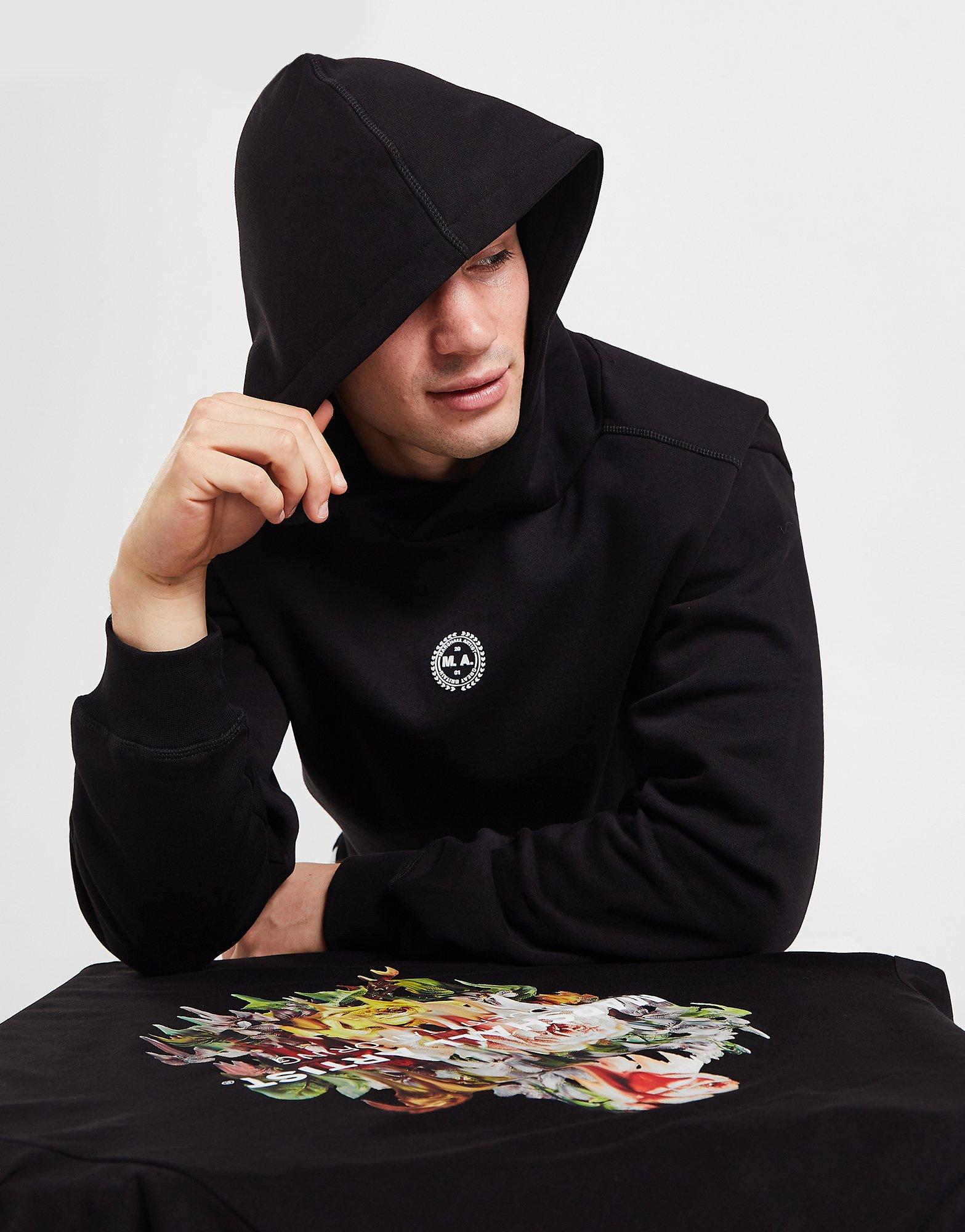 Black Marshall Artist Floral Back Graphic Overhead Hoodie JD Sports NZ