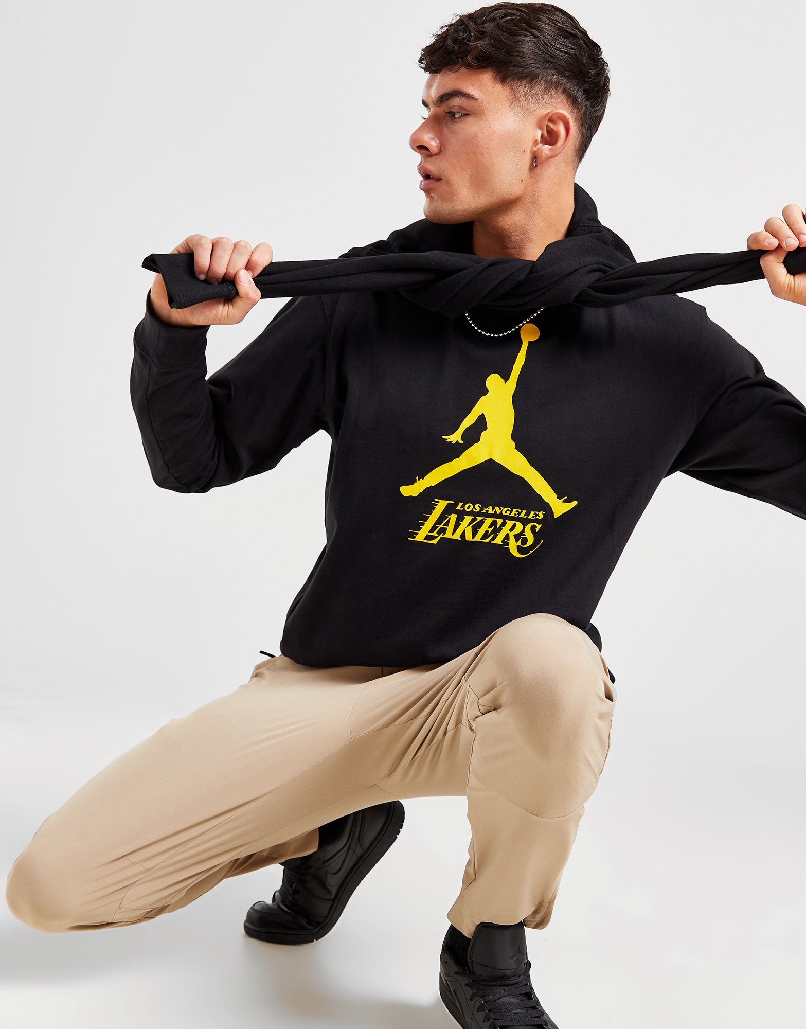 Black Jordan NBA LA Lakers Max90 Long Sleeve T-Shirt - JD Sports