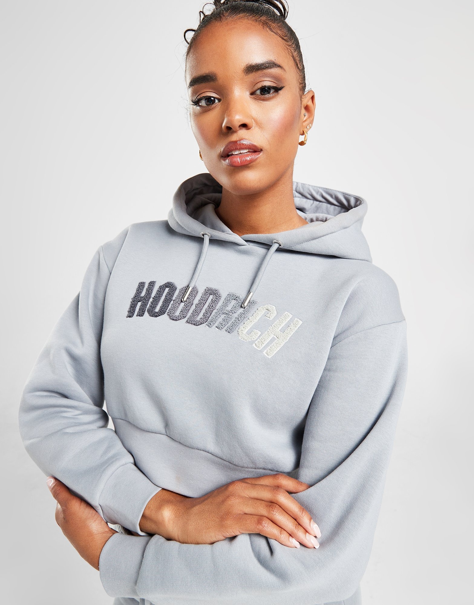 Grey Hoodrich Kraze Crop Hoodie | JD Sports UK