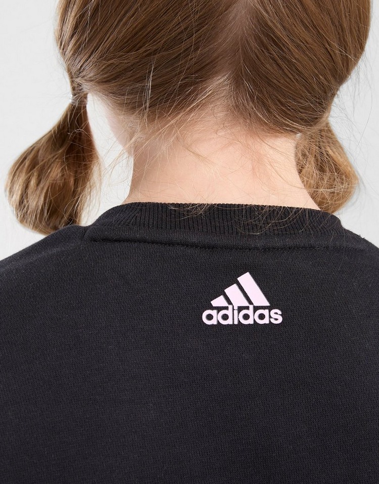 adidas Girls' Linear Colour Block Crew Tracksuit Children