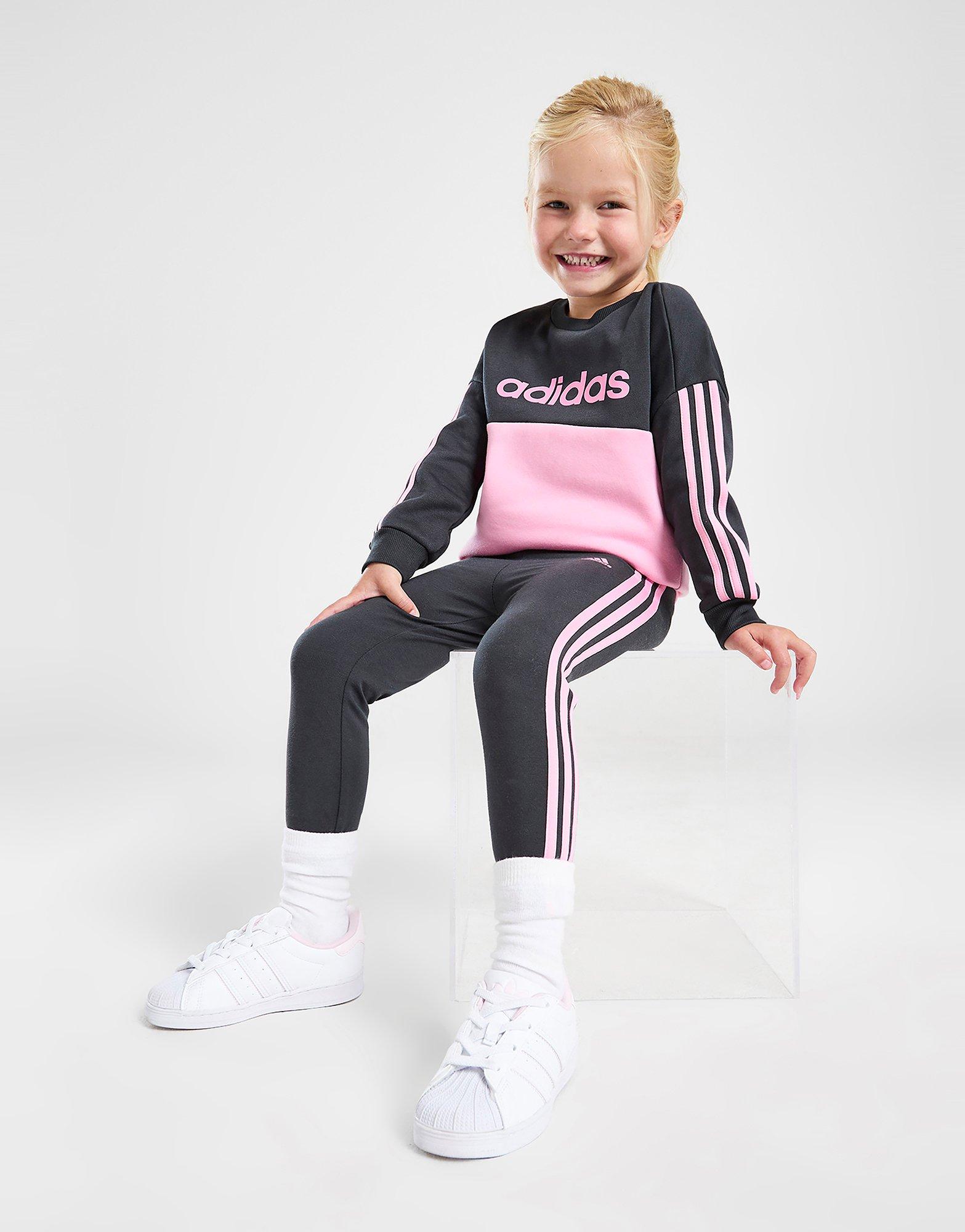 adidas Conjunto Sweat/Leggings Girls' Linear de Bebé em Preto