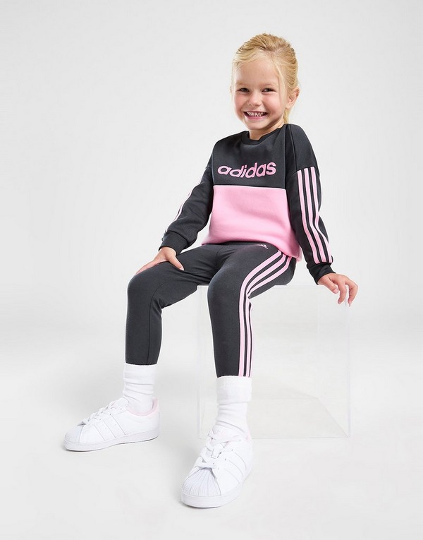 Black adidas Girls' Linear Crew/Leggings Set Infant - JD Sports Global