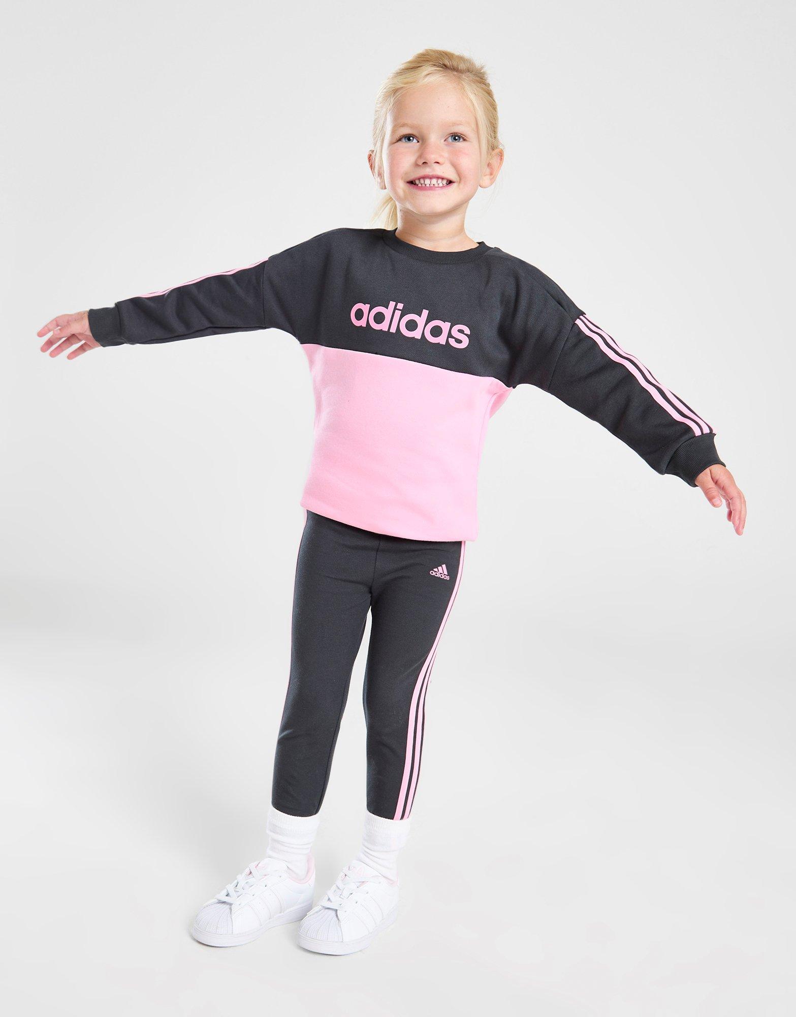 adidas Girls' Linear Crew/Leggings Set Infant