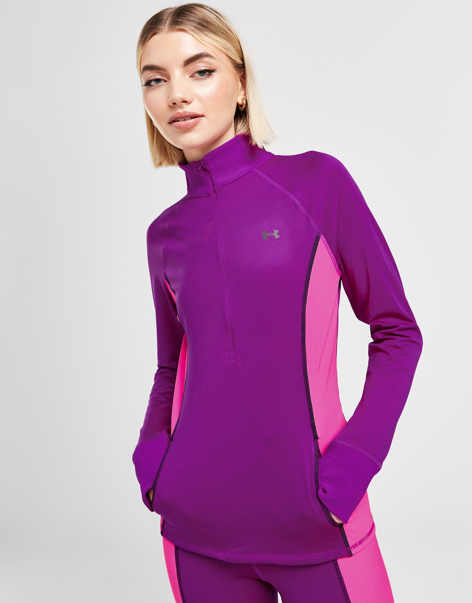 Pink Under Armour Ua Train Cold Weather 1/4 Zip Top - JD Sports