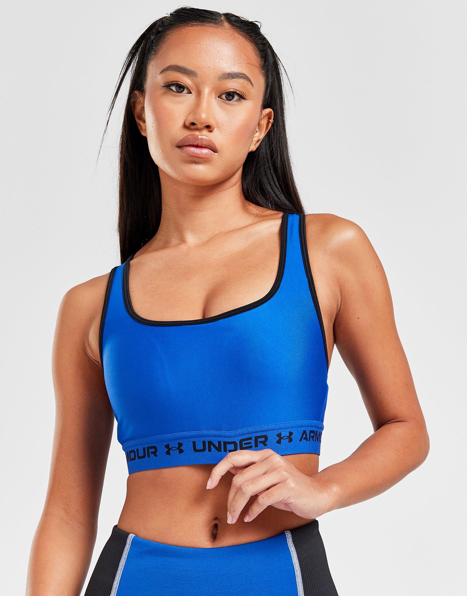 Blue Under Armour UA Crossback Mid Sports Bra