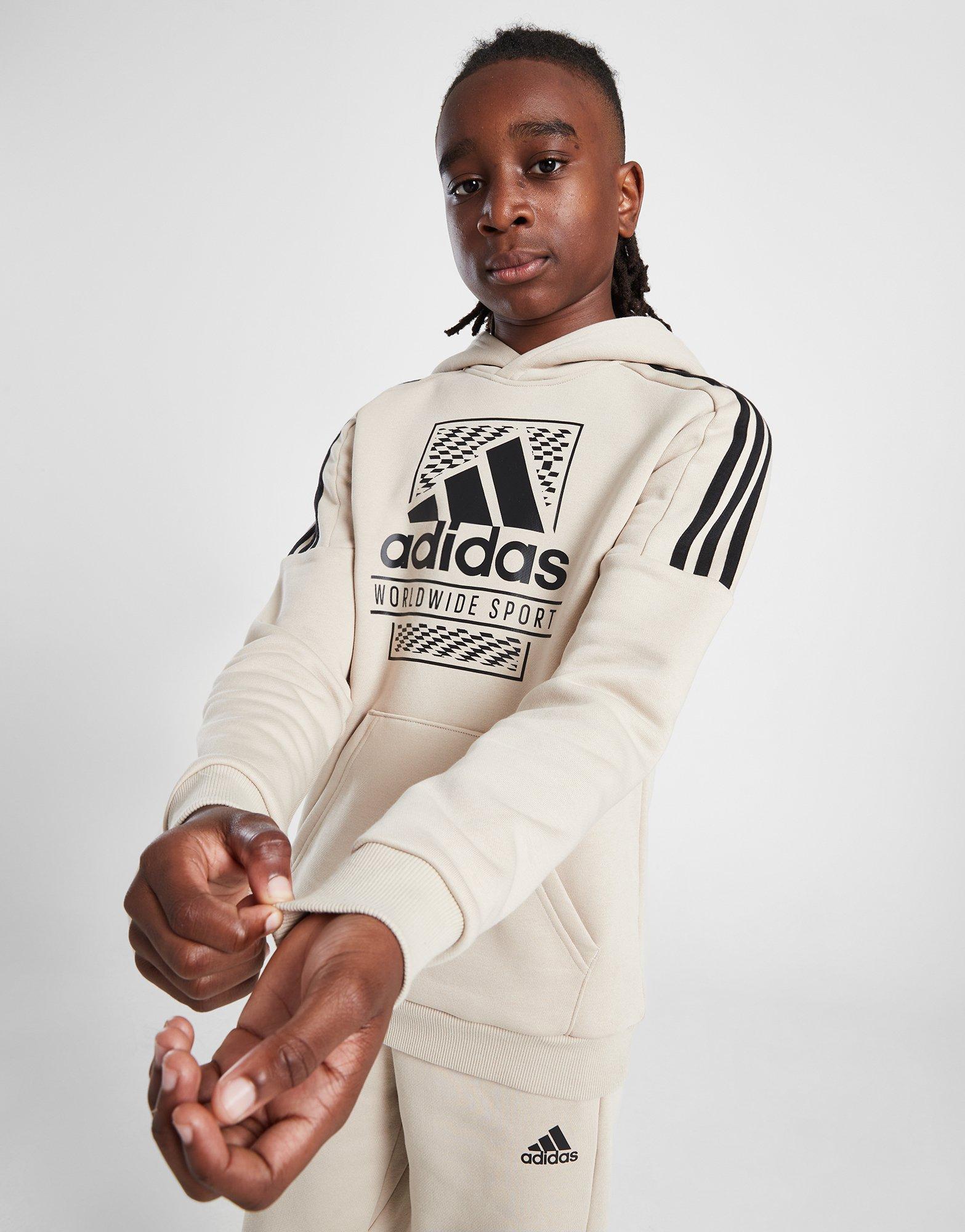 adidas Box Logo Overhead Hoodie Junior