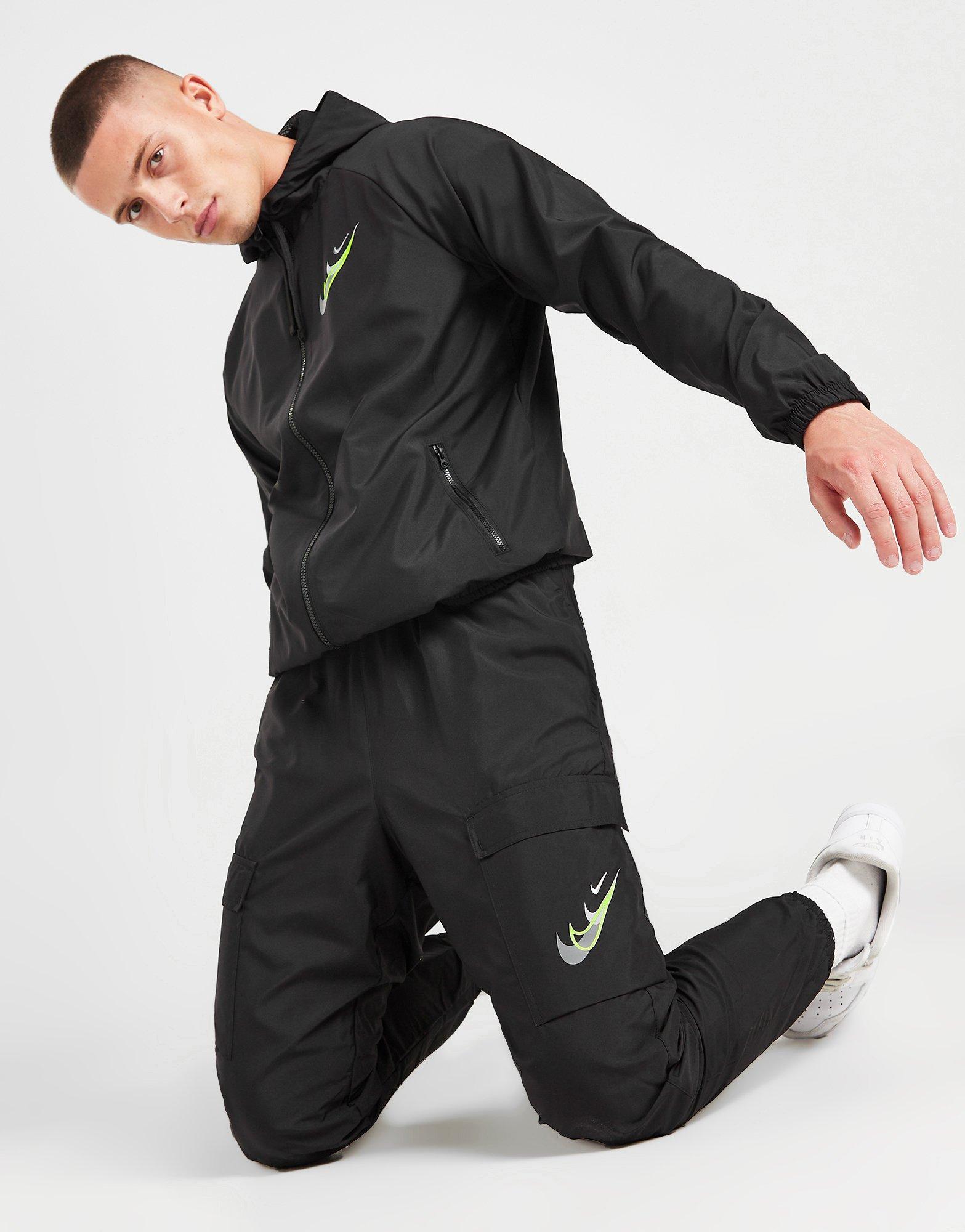 Black Nike Swoosh Cargo Track Pants