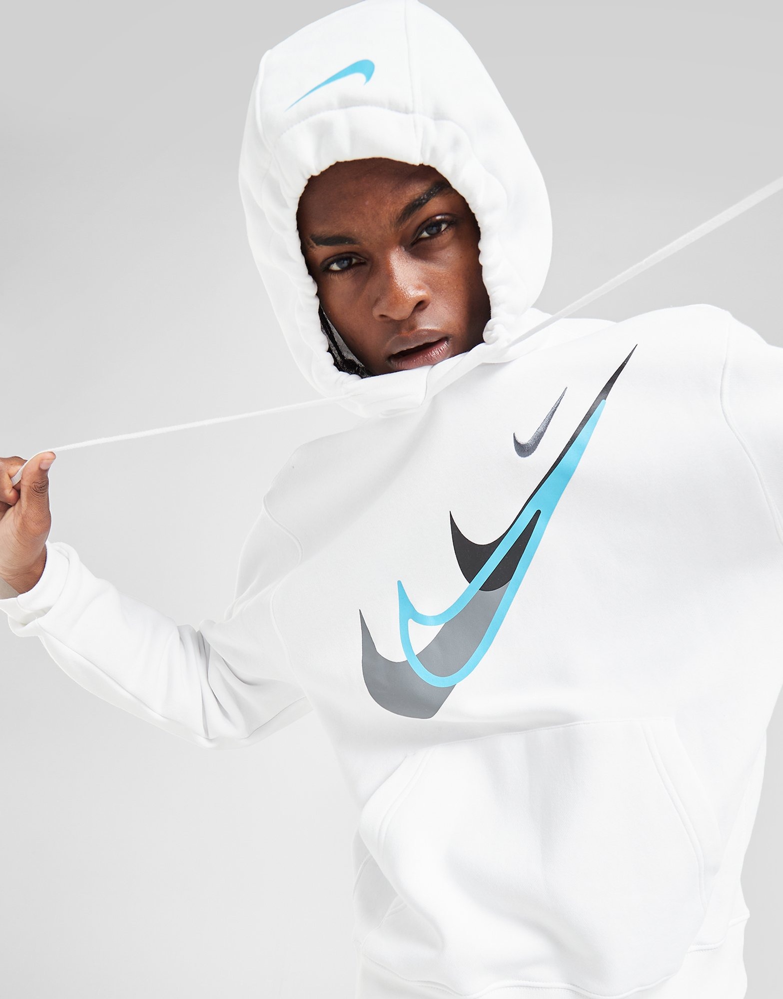 Nike Big Swoosh Large Logo lamb's wool Stay Warm Stand Collar Jacket Black  White DH2474-011