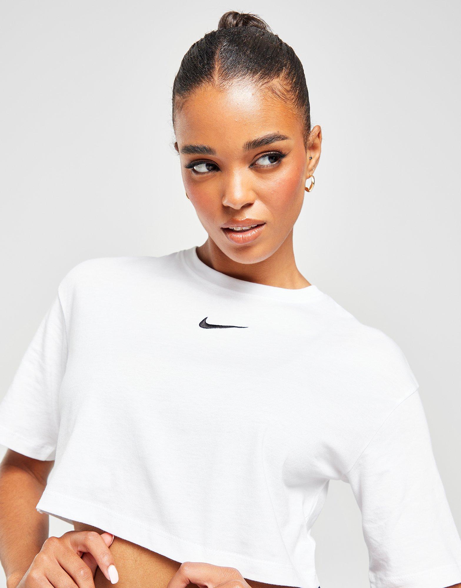 White Nike Swoosh Crop Top - JD Sports Global