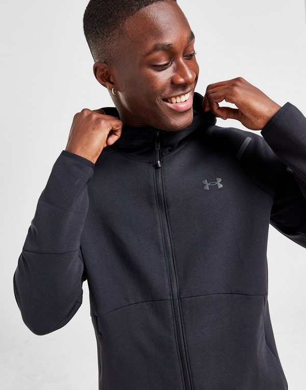 Under Armour Recover Knit Track Jacket Men's Black Grey Sportswear Outwear  Top