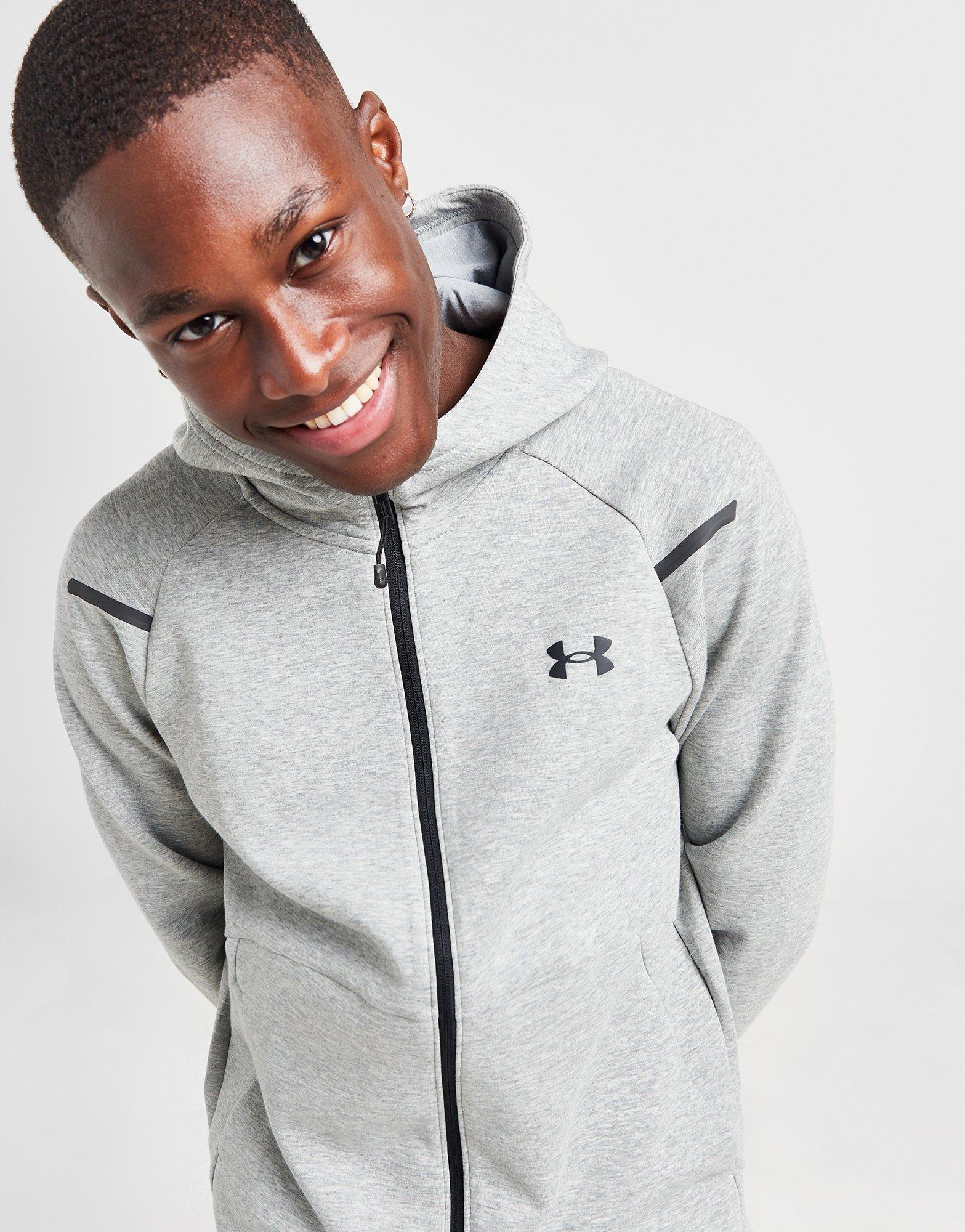 Under Armor A23 Gray UA Unstoppable Fleece Full Zip Hoodie – Hollywood Uomo