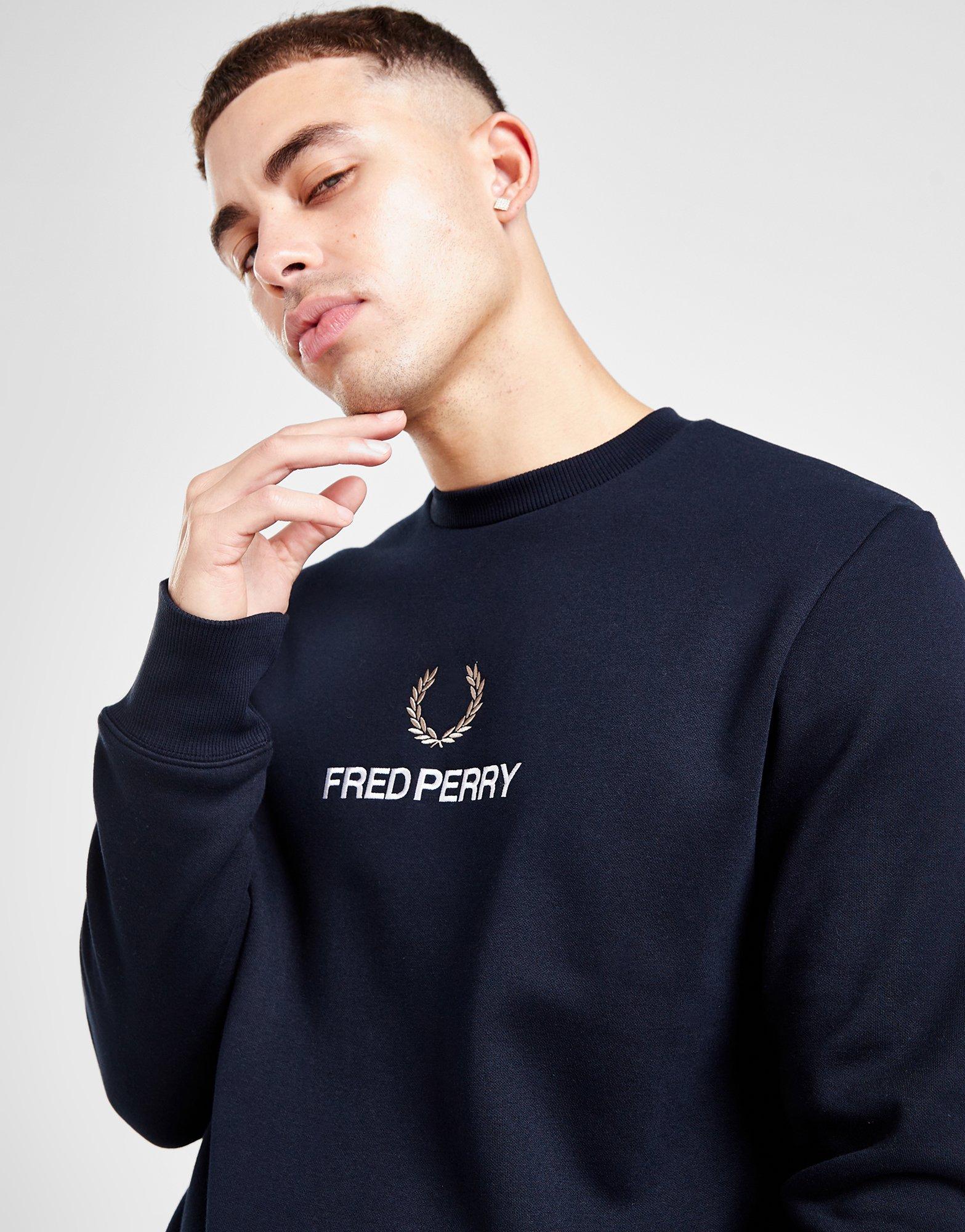 Fred perry outlet embroidered logo sweatshirt