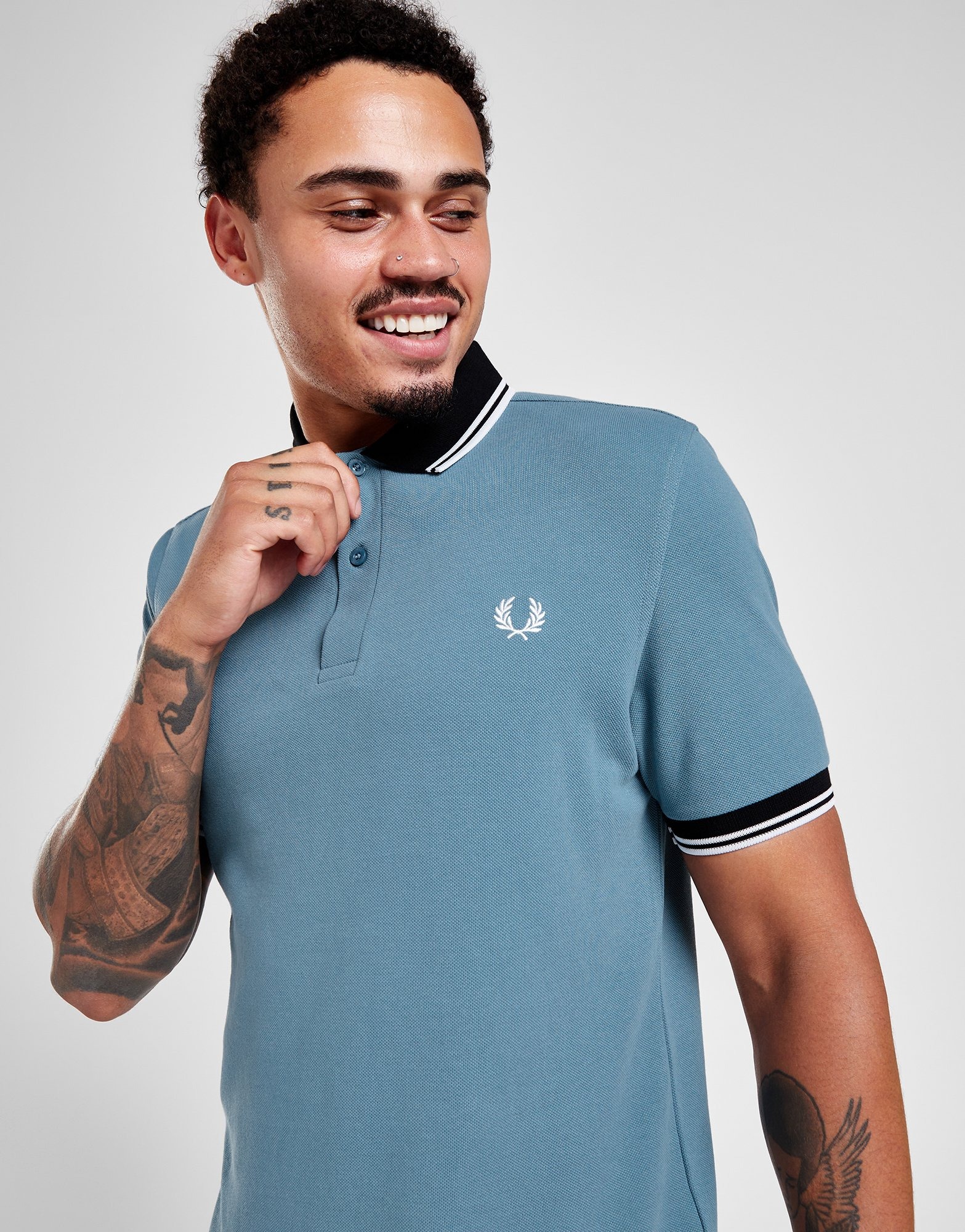Blue Fred Perry Contrast Collar Polo Shirt | JD Sports UK