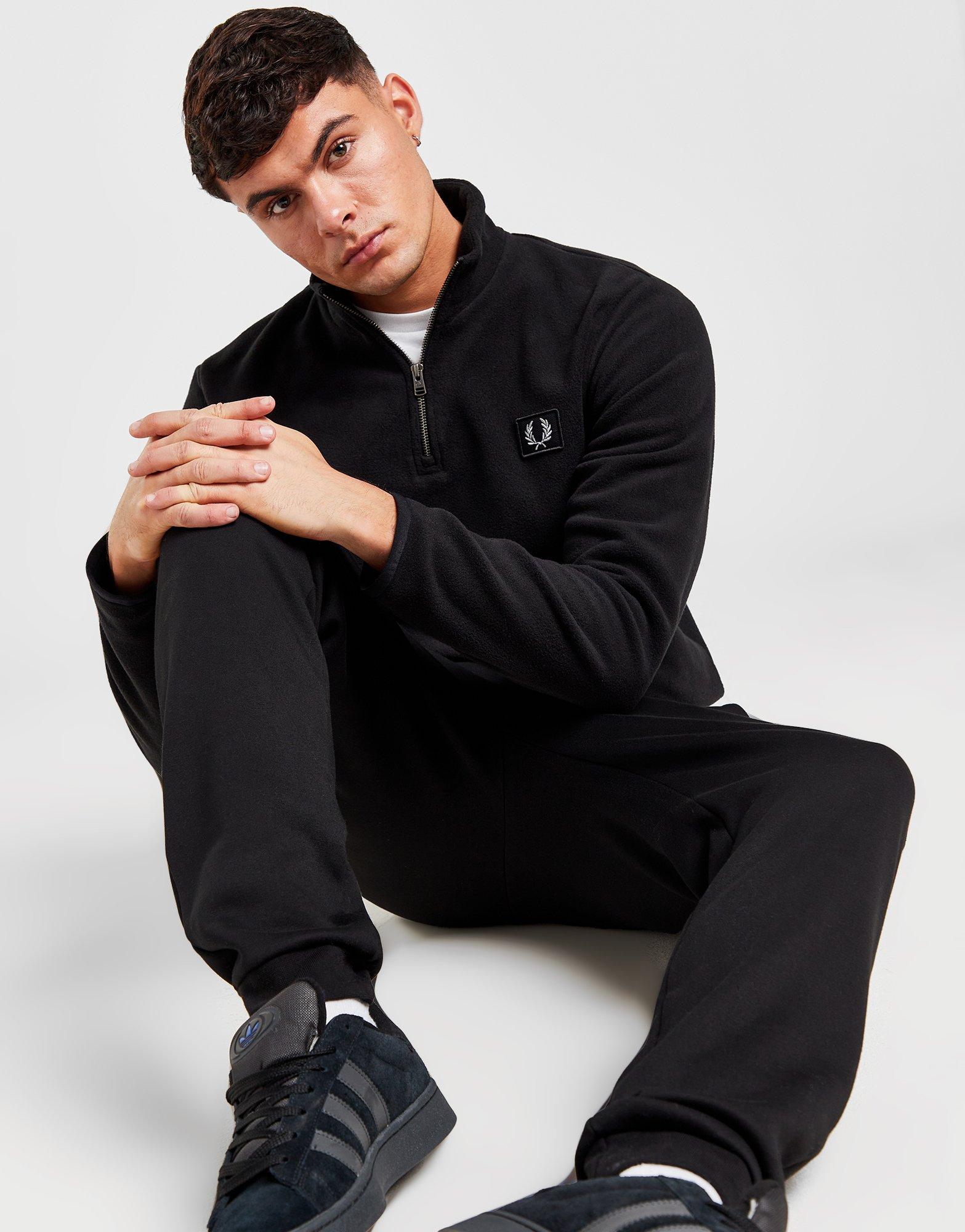 Fred Perry HALF ZIP SWEATSHIRT Black - Free delivery