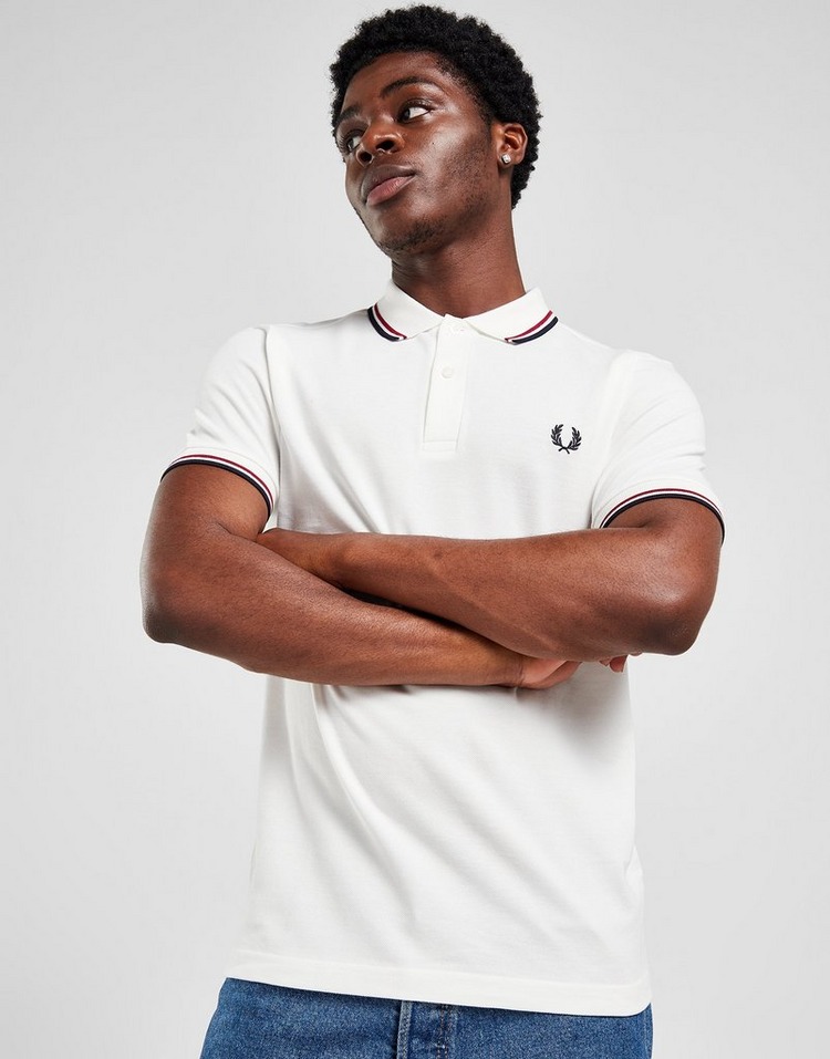 White Fred Perry Twin Tipped Polo Shirt | JD Sports UK