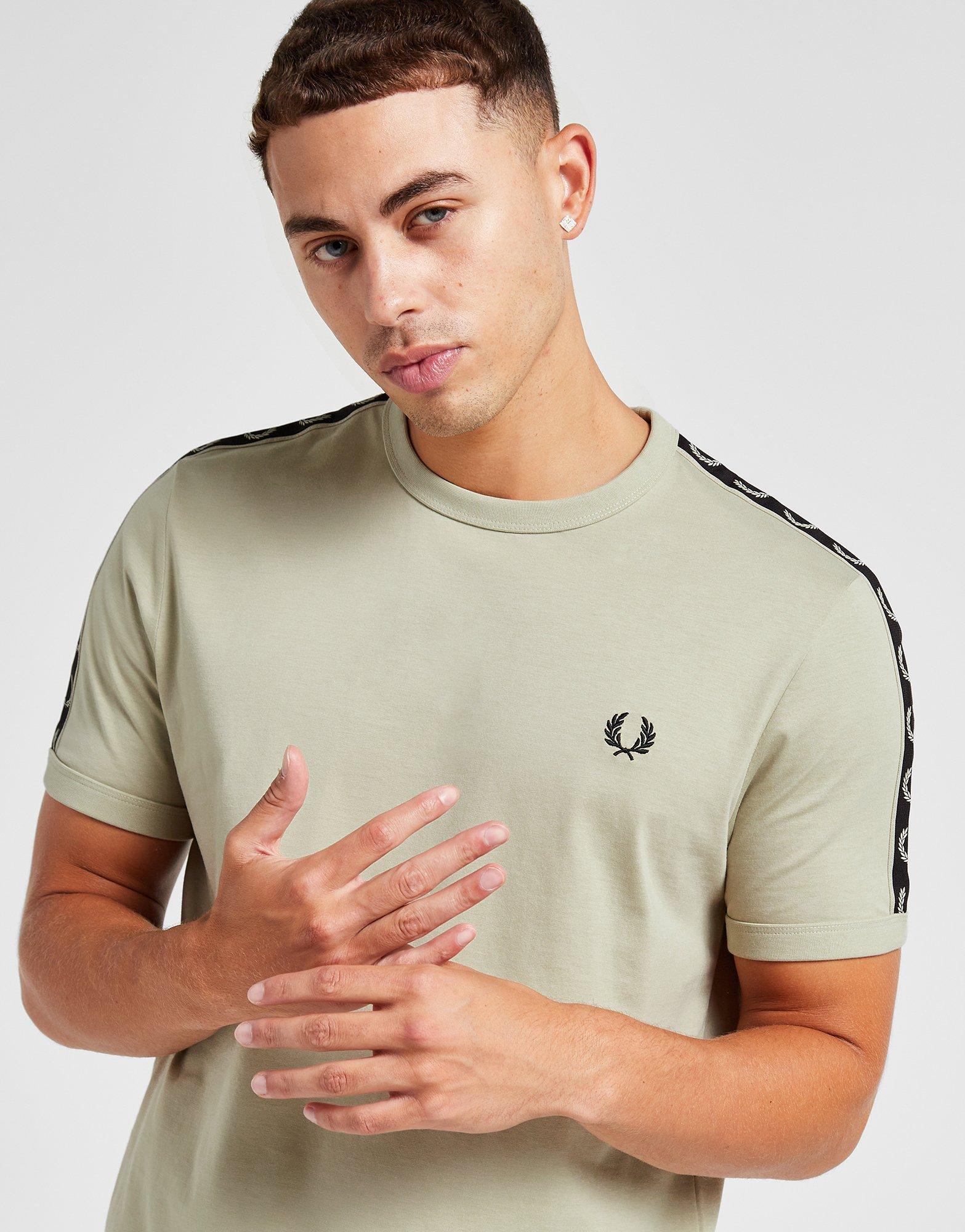 Grey Fred Perry Tape Ringer T-Shirt | JD Sports UK