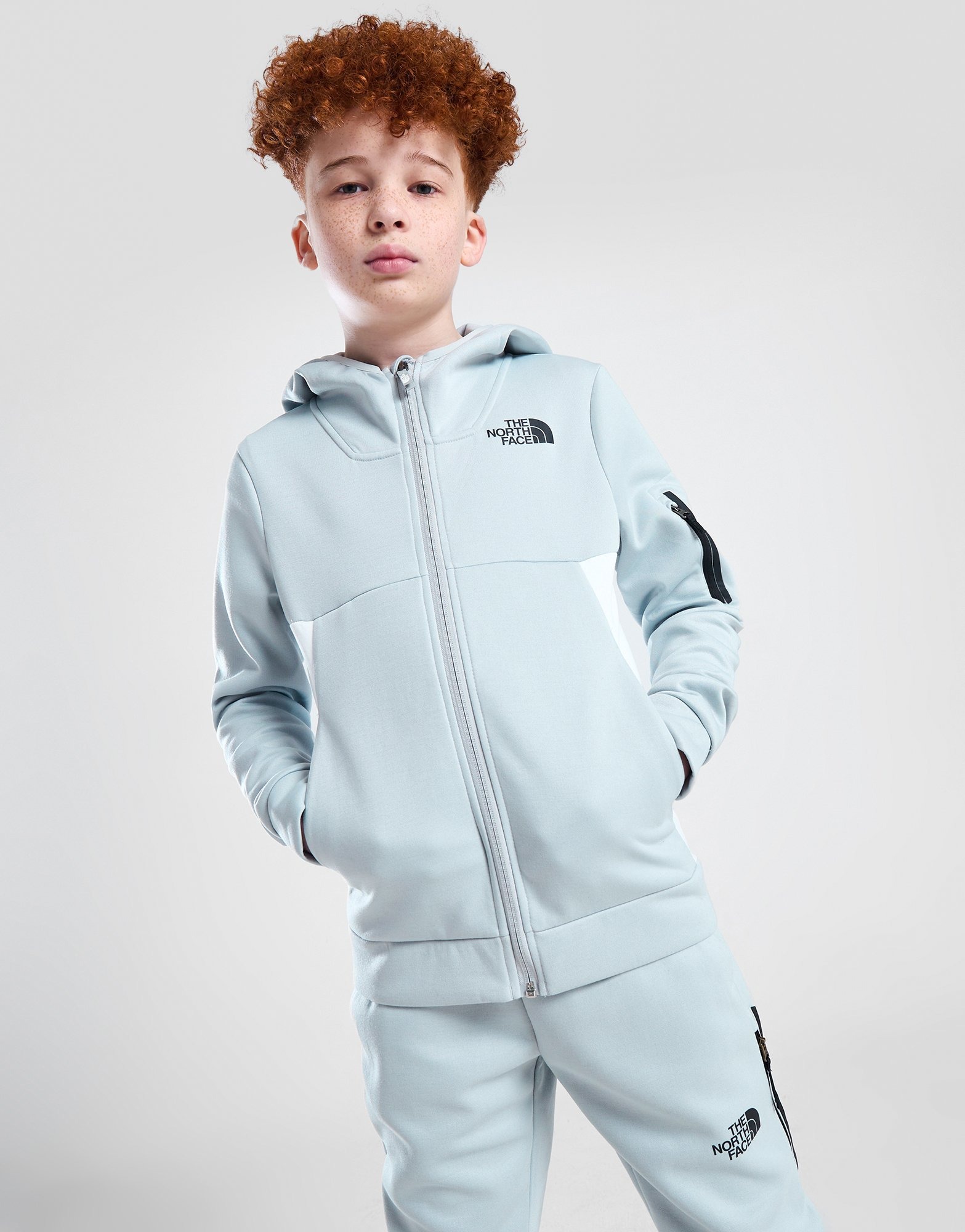 Grey The North Face Tek Full Zip Hoodie Junior | JD Sports UK