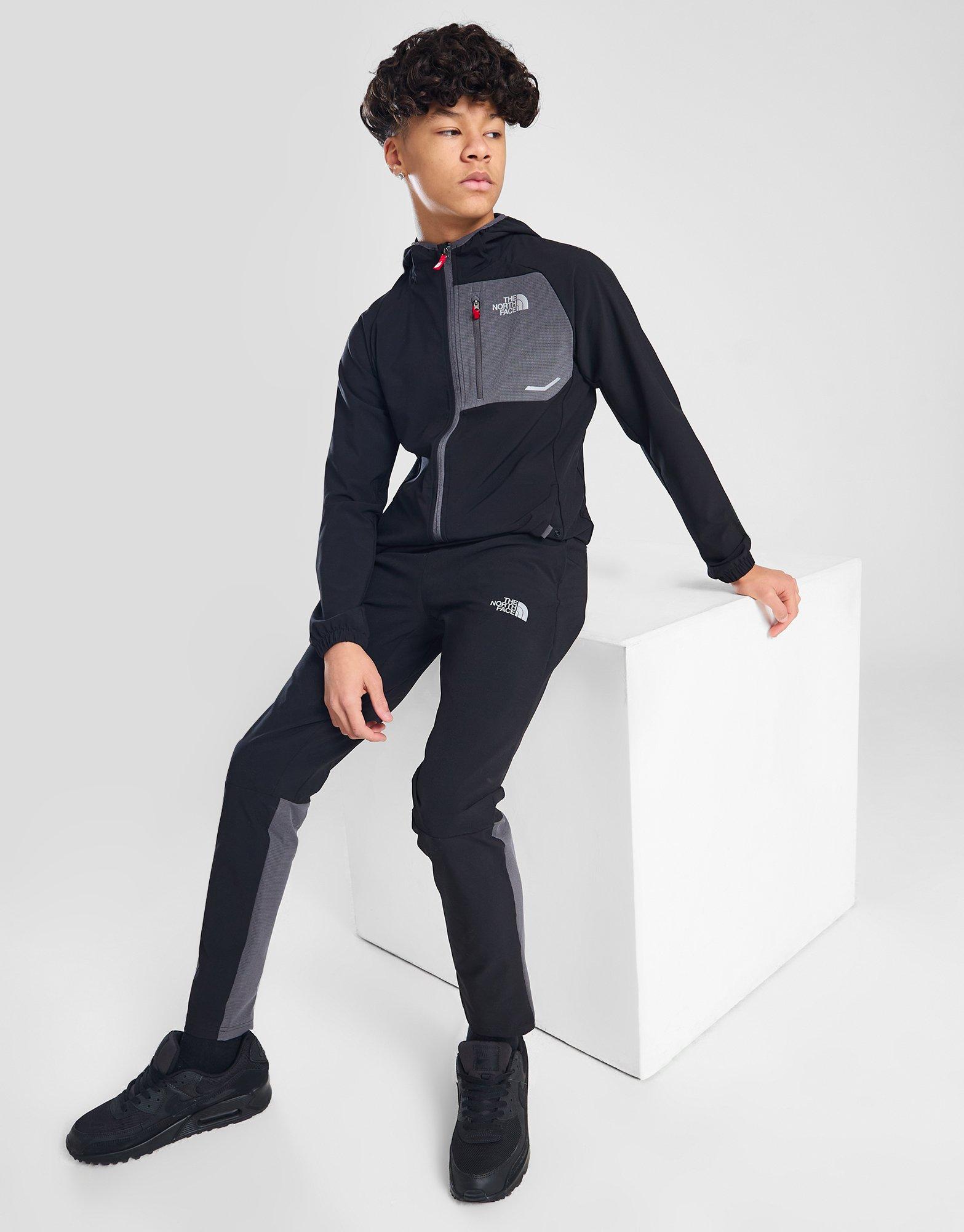 Black north face store tracksuit