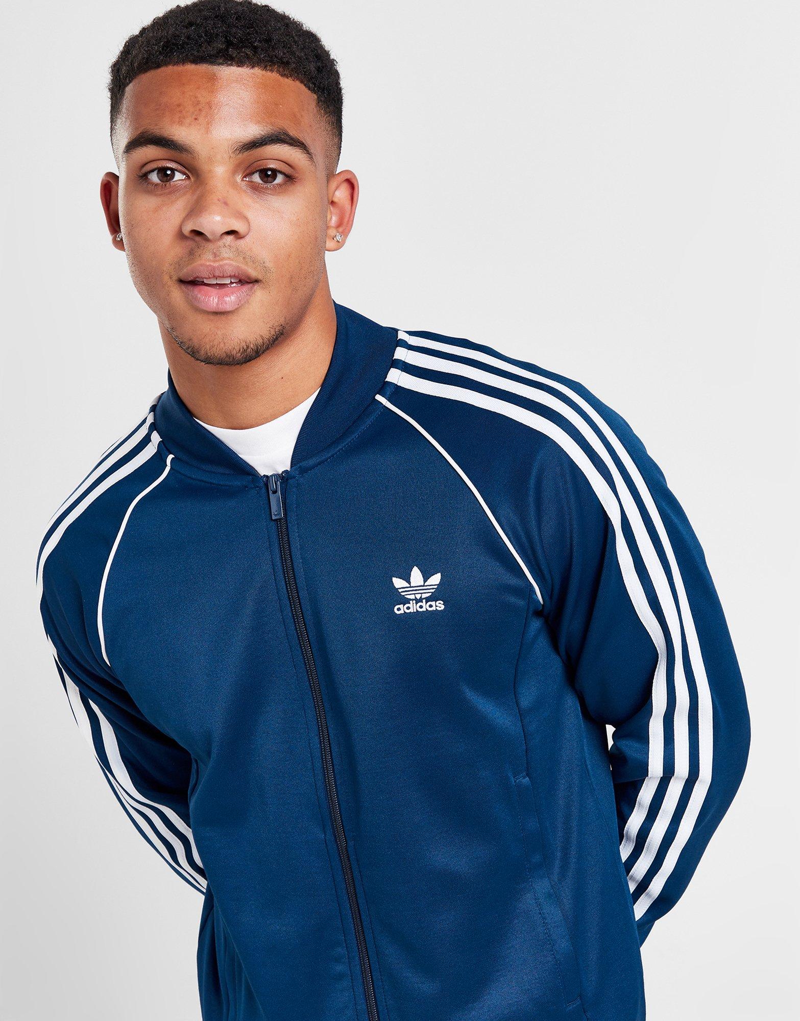 Adidas superstar outlet track top blue