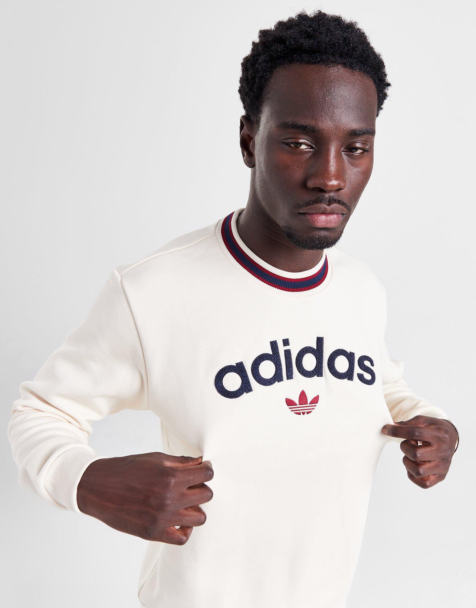 All white shop adidas sweatshirt