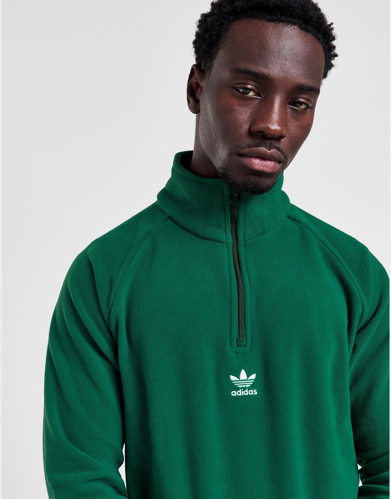 Green adidas Originals Winter Sherpa Fleece 1/2 Zip Sweatshirt - JD Sports  NZ