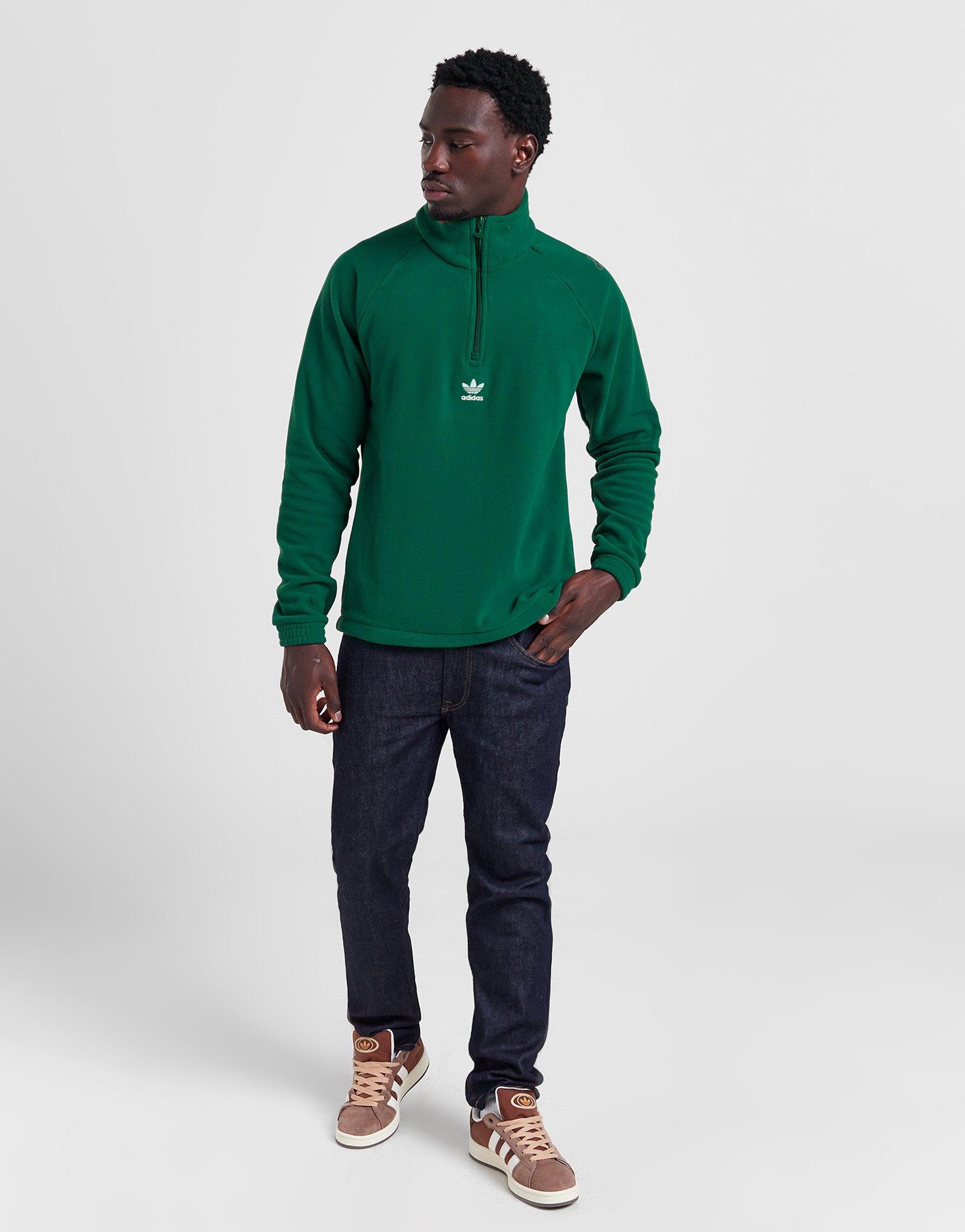 Green adidas Originals Winter Sherpa Fleece 1/2 Zip Sweatshirt - JD Sports  NZ