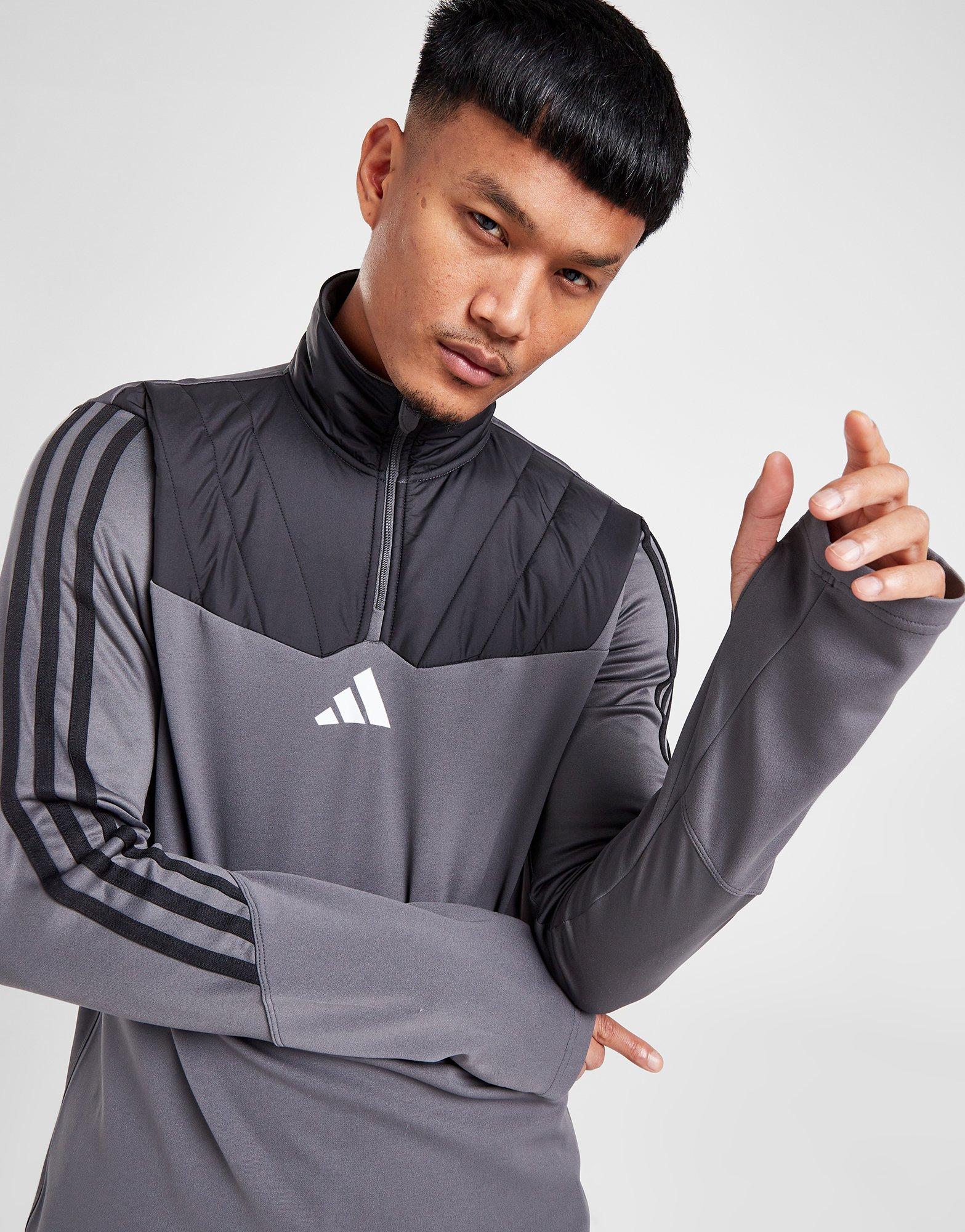 Grey adidas Tiro Winter 1/4 Zip Top