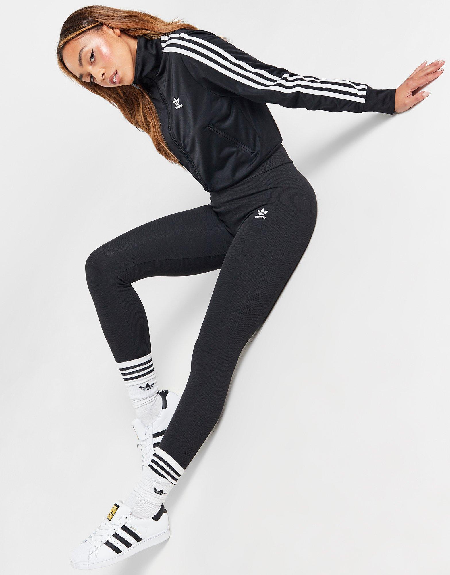 Black adidas Originals Ribbed Leggings - JD Sports Global