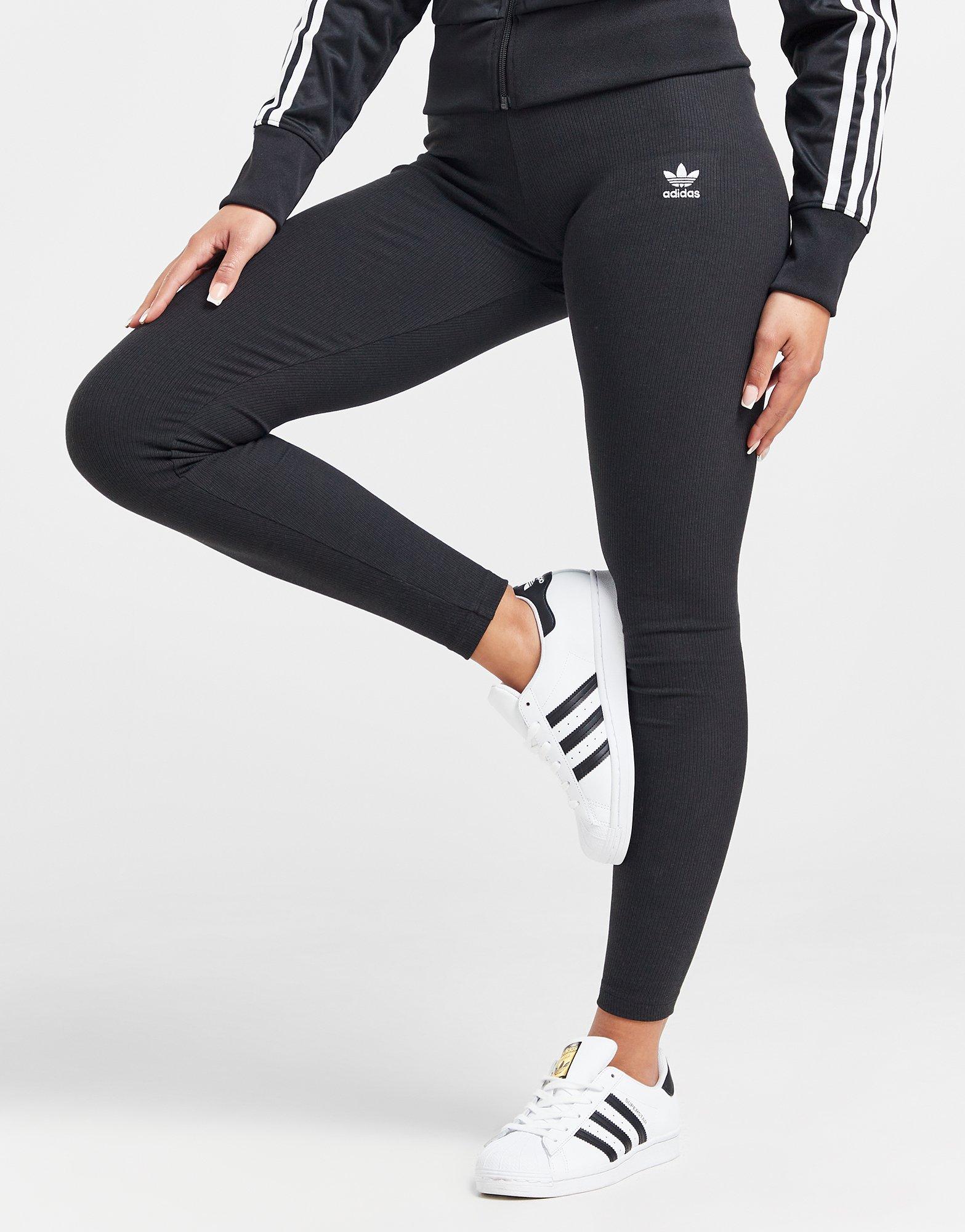 adidas Running Plus leggings with three stripes in black