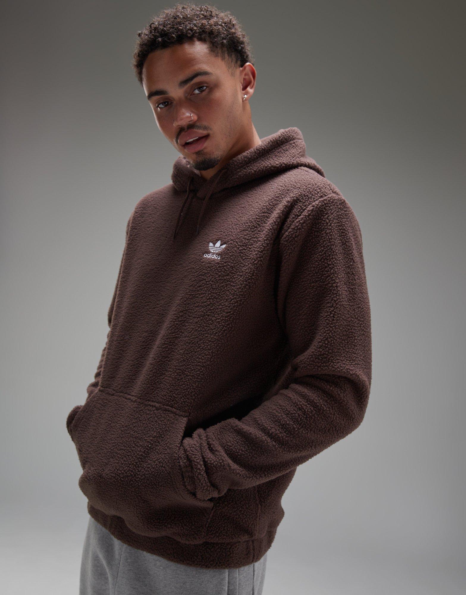 Brown adidas Originals Sherpa Overhead Hoodie JD Sports Global