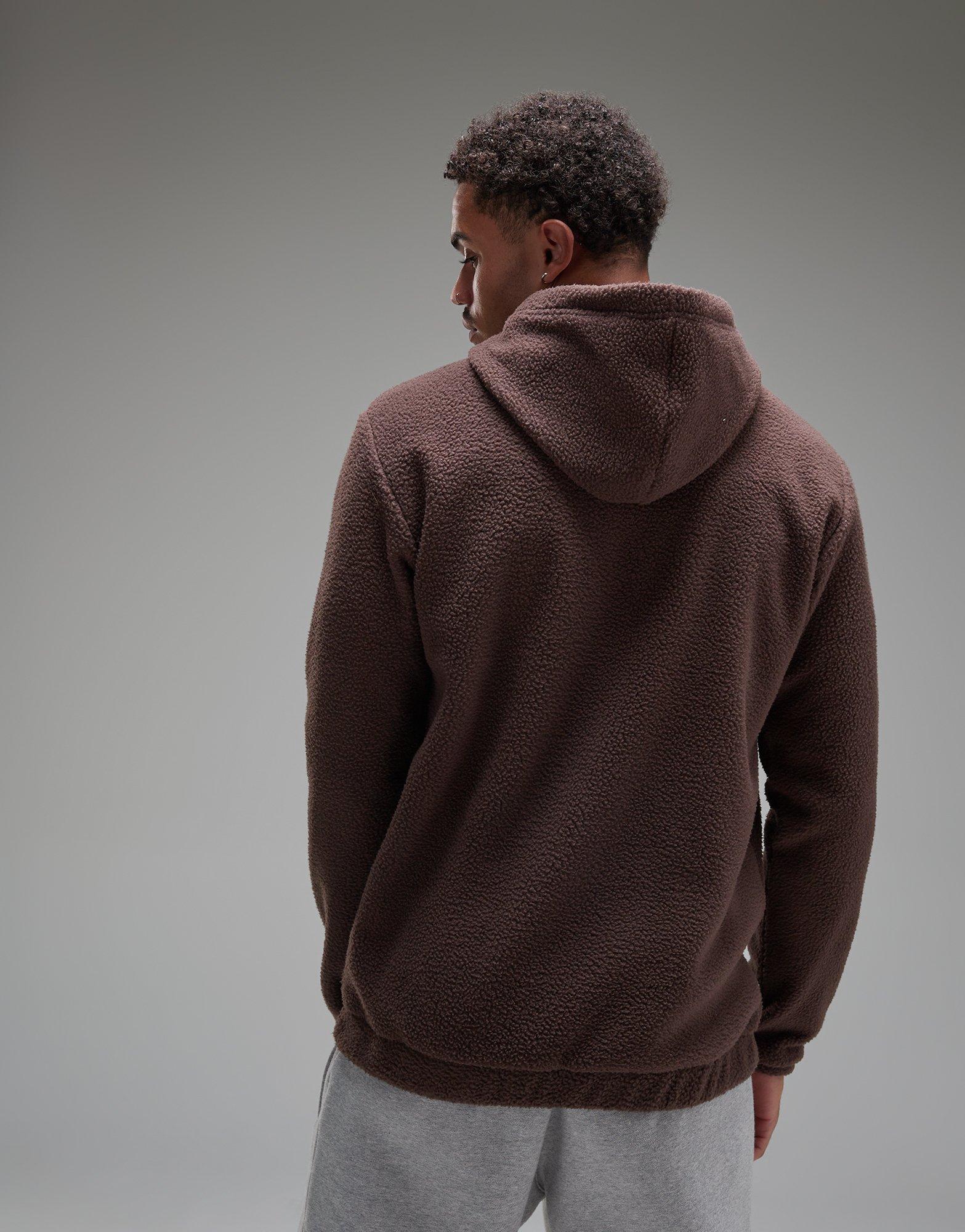 Brown adidas Originals Sherpa Overhead Hoodie